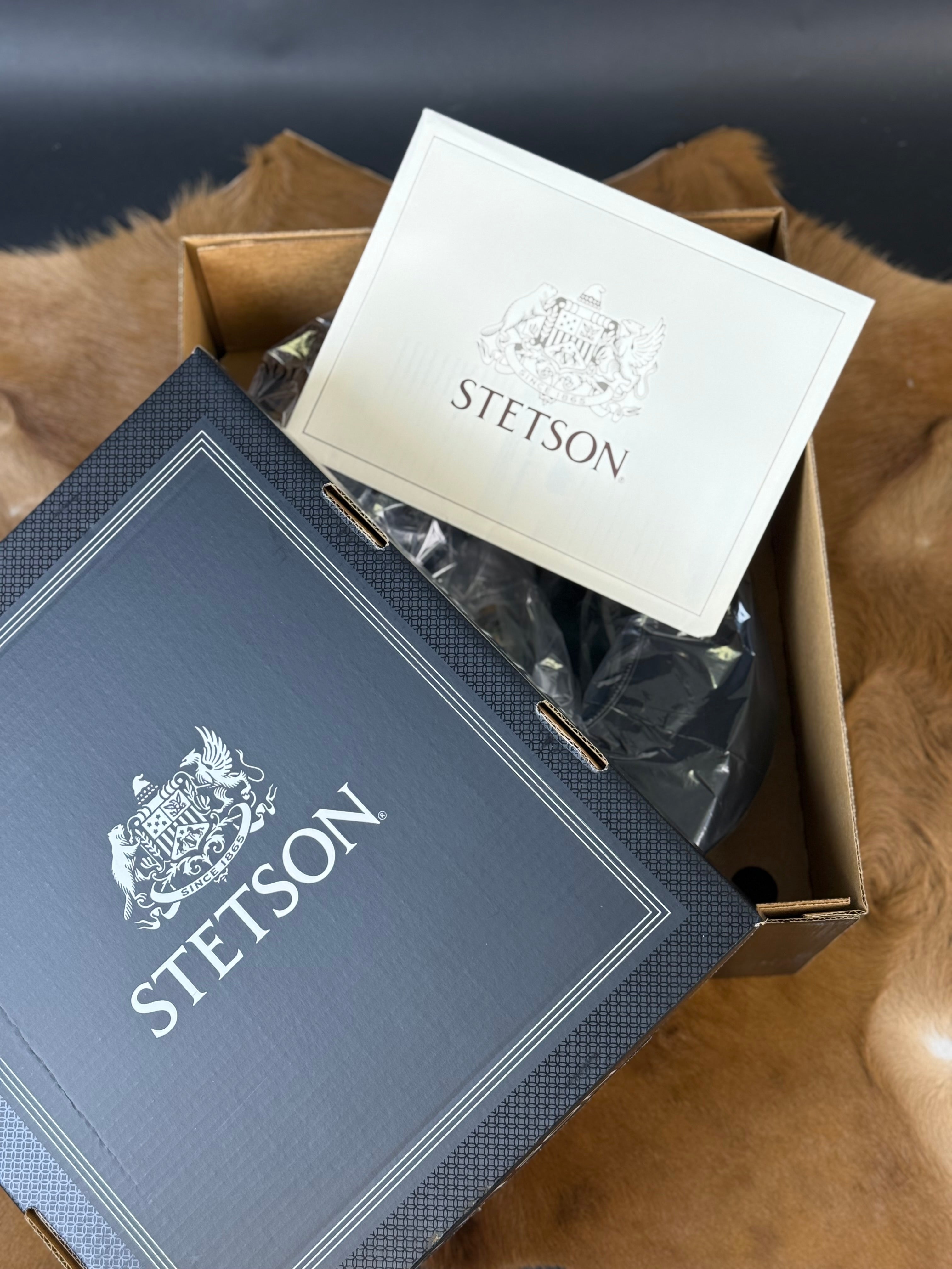 STETSON 100X THE GOLDEN EAGLE BLACK COPA ALTA PREMIUM FELT HAT