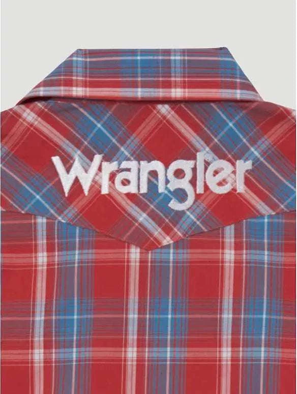 BOY'S WRANGLER LONG SLEEVE SHIRT RED 112344422 Laherradurawwnc.com