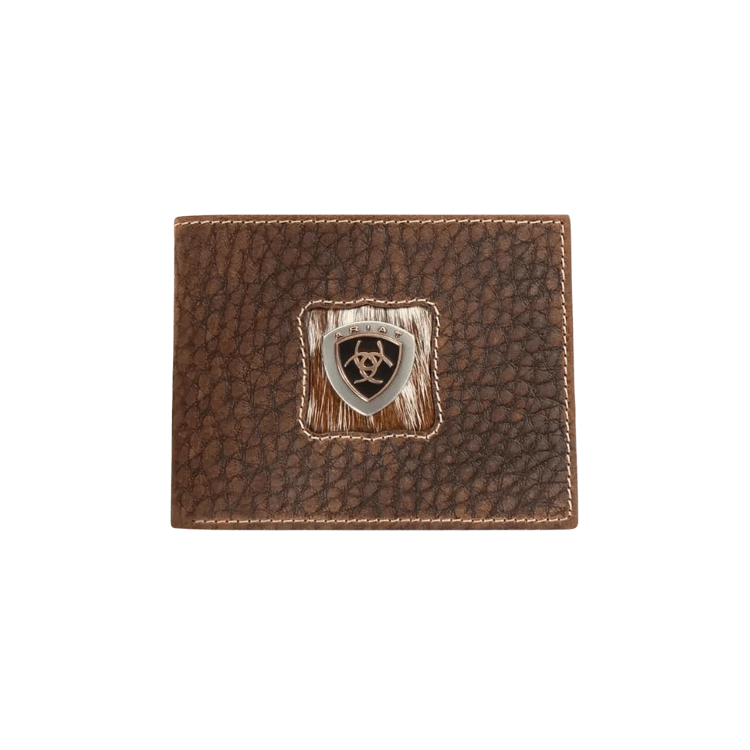 ARIAT MEN'S CALF HAIR BIFOLD BROWN WALLET -A3566802 Laherradurawwnc.com