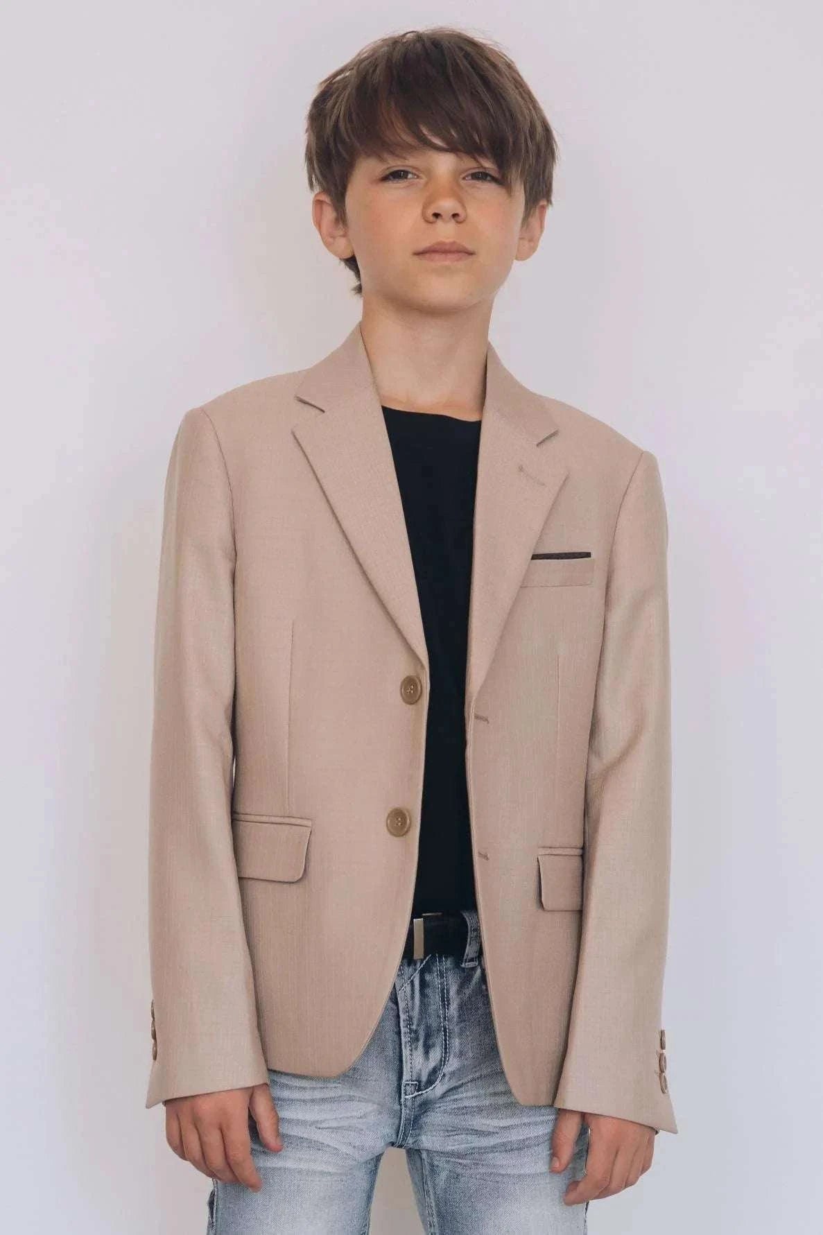 Boys platini Faux suede western Beige BLAZER-BLK10532 Laherradurawwnc.com