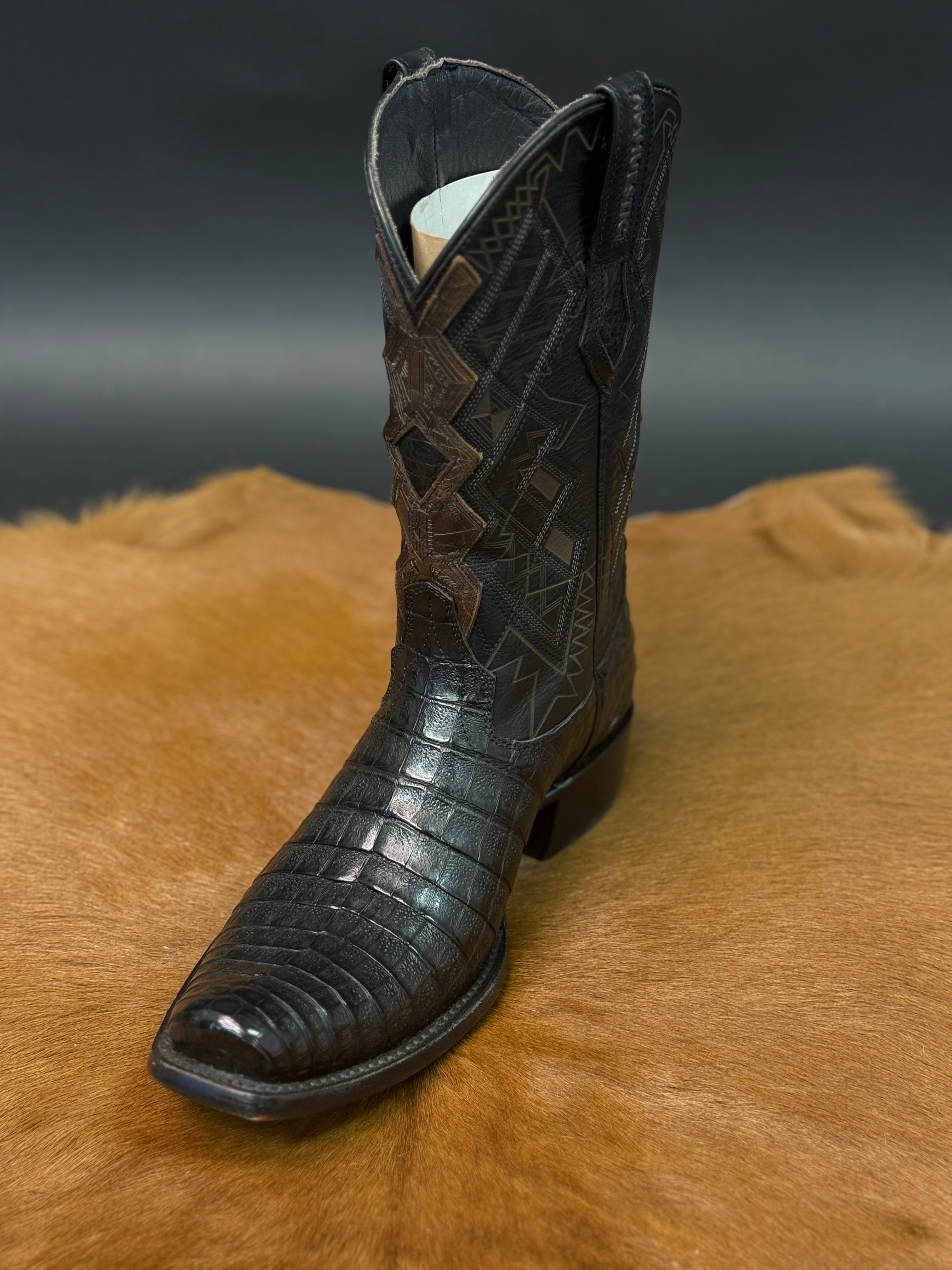 MAHUESTIC CAIMAN BLACK NARROW SQ. TOE -NAE0301