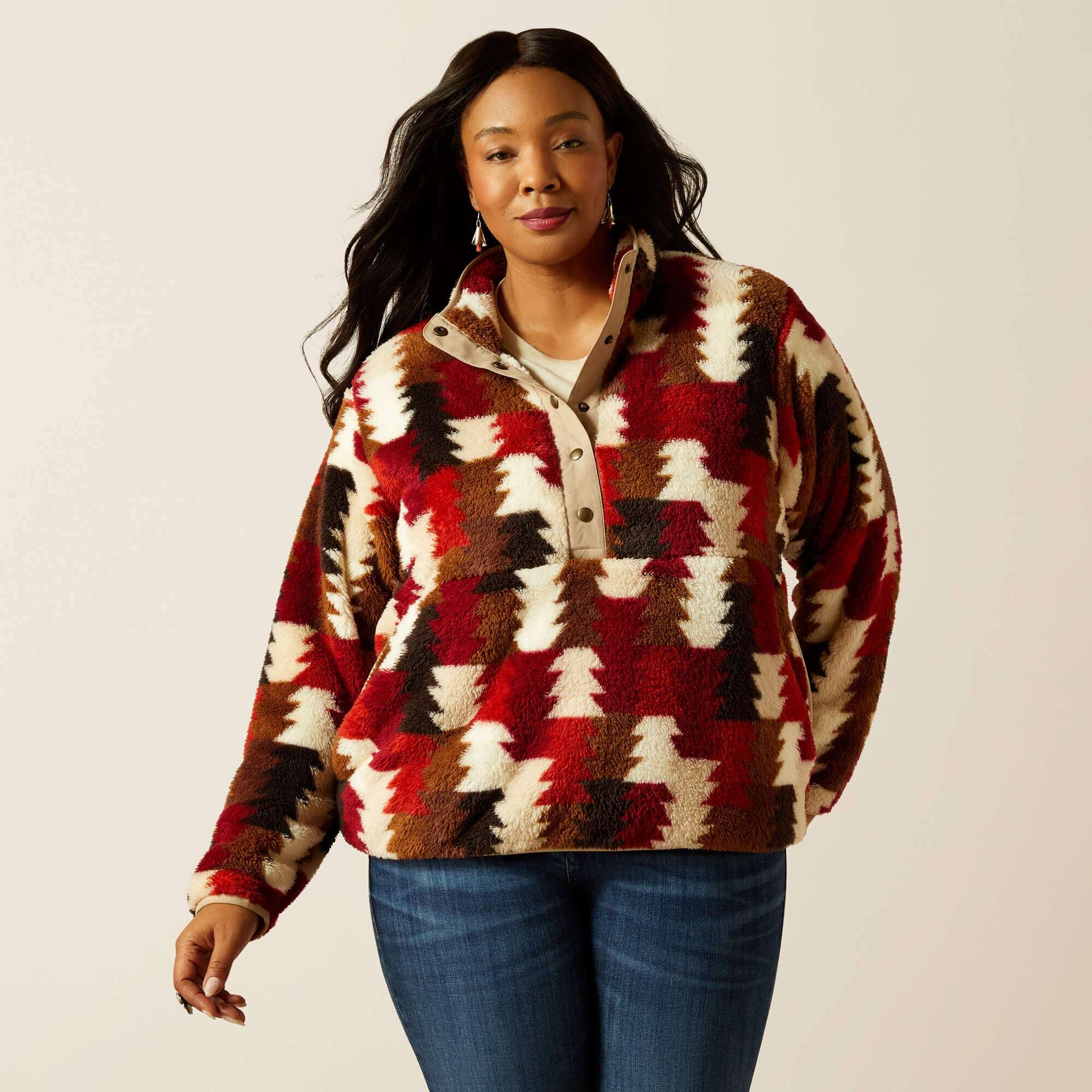 ARIAT WOMENS BARBER SNAP FRONT SWTSHRT 10062614 Laherradurawwnc.com