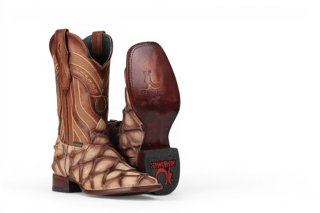 LA HERRADURA MENS DANIEL PIRARUCU DOBLILLADO GAM HUESO SQUARE TOE BOOT NEW BOOTS
