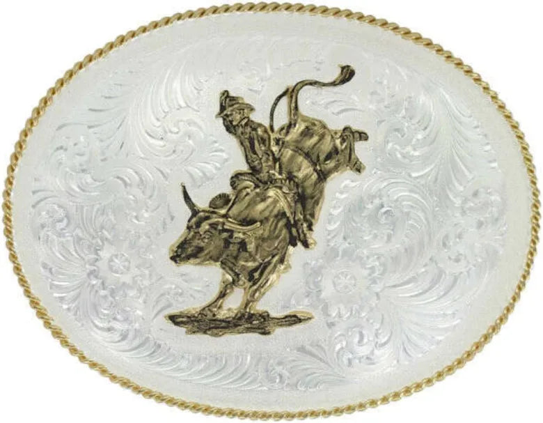 MONTANA SILVERSMITH OVAL BULLRIDER BUCKLE