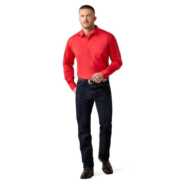 ARIAT MENS SHIRT SCARLET RED CLASSIC FIT 10072736 Laherradurawwnc.com