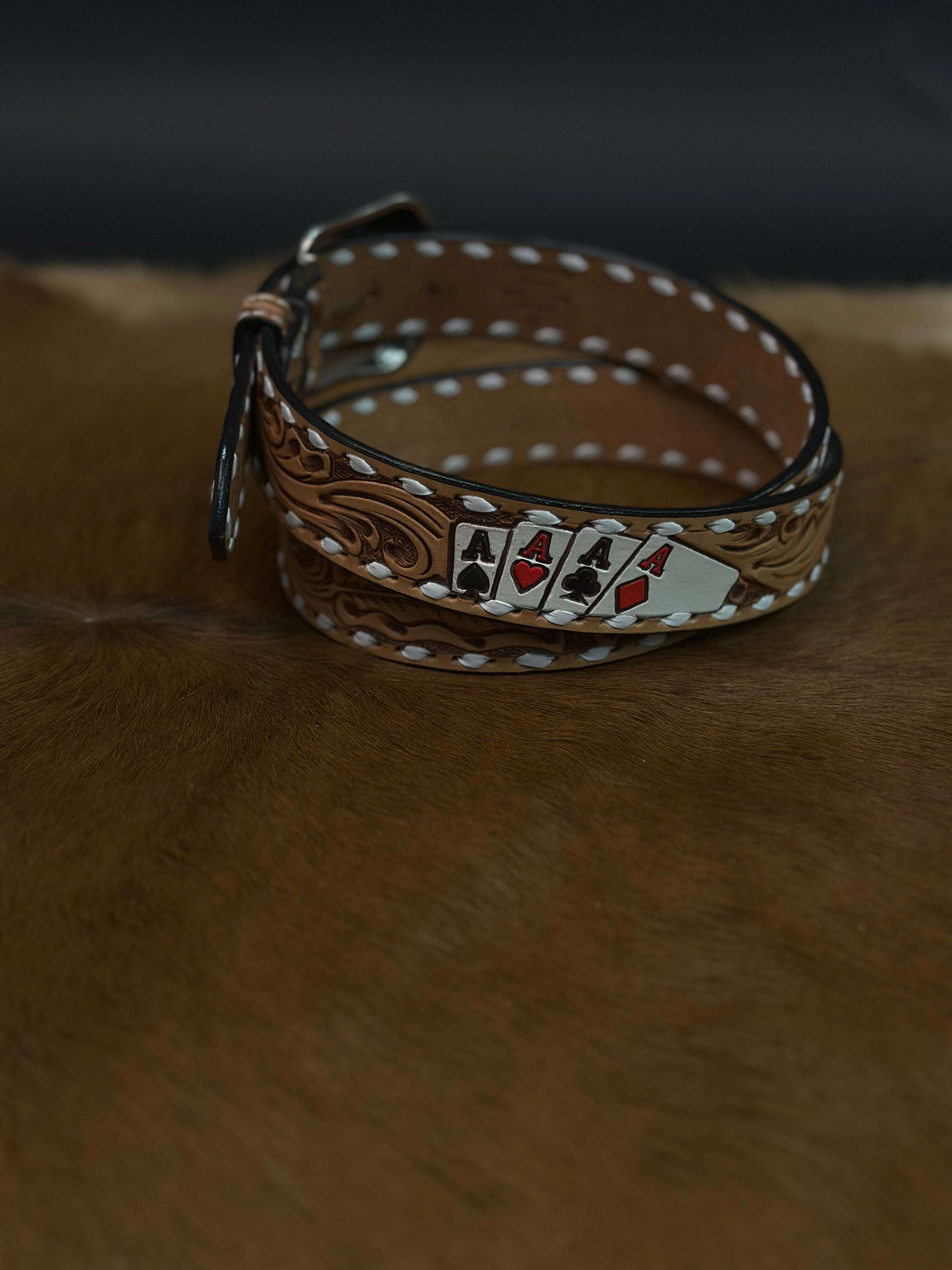 3D MENS WESTERN CINTO CUERO CARTAS BELT D10016848 Laherradurawwnc.com