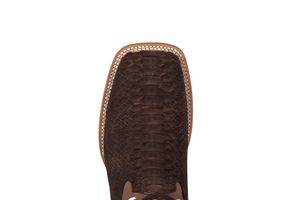 LA HERRADURA LH009 MEN’S BOOTS EXOTIC-RANCHERA PYTHON BROWN NOBUCK SQ TOE EE