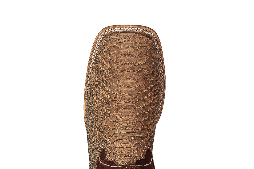 LA HERRADURA LH011 BOTAS DE HOMBRE EXÓTICAS-RANCHERA PITÓN ANTE BEIGE PUNTA CUADRADA EE