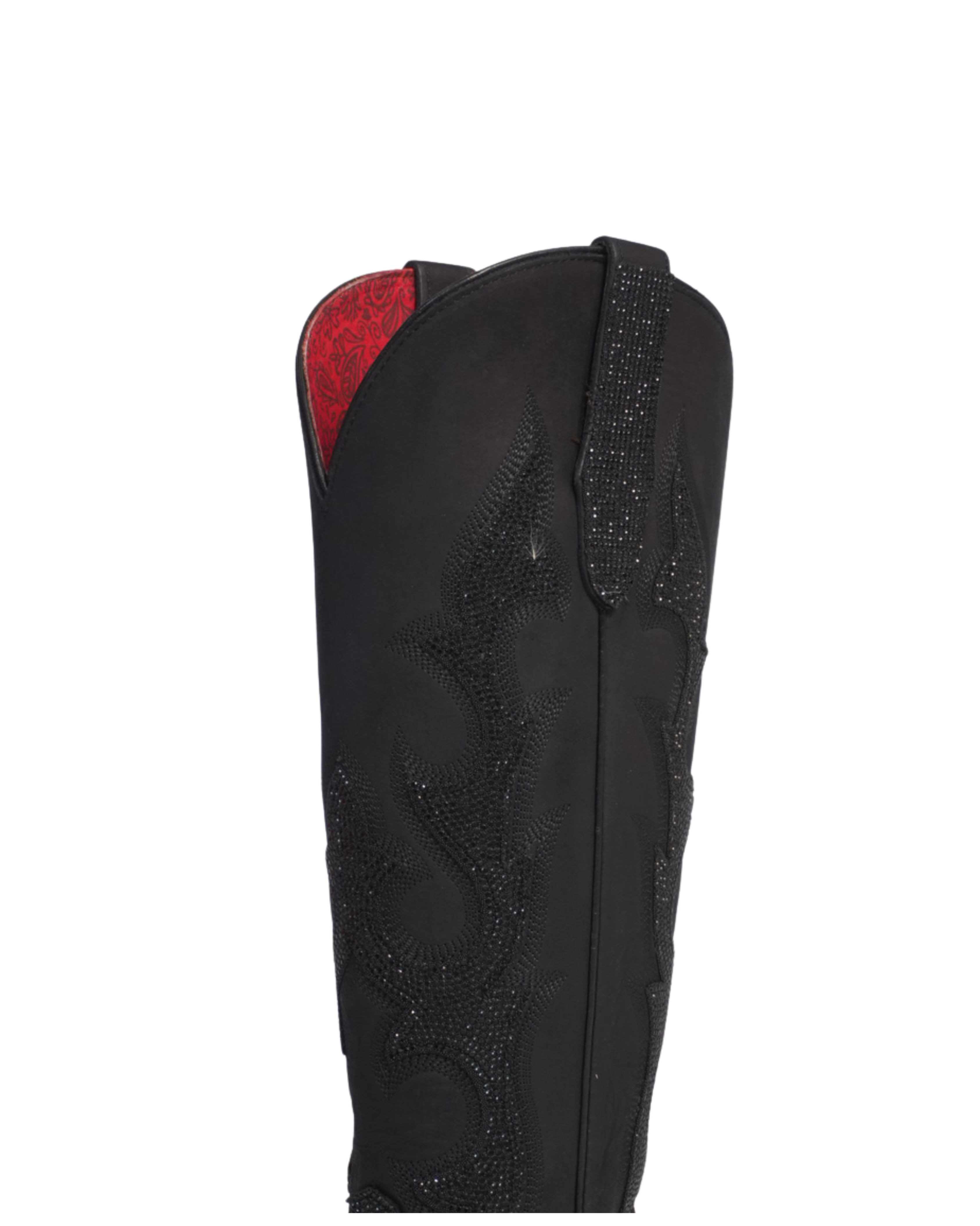 BOTA ALTA PARA MUJER LA HERRADURA SALOMÉ PUNTUAL NOBUCK NEGRO PUNTA CUADRADA