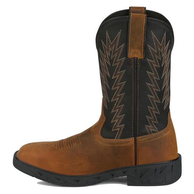 JUSTIN MENS WORK BOOT TASKMAKER BROWN WATER BUFFALO #PD4072