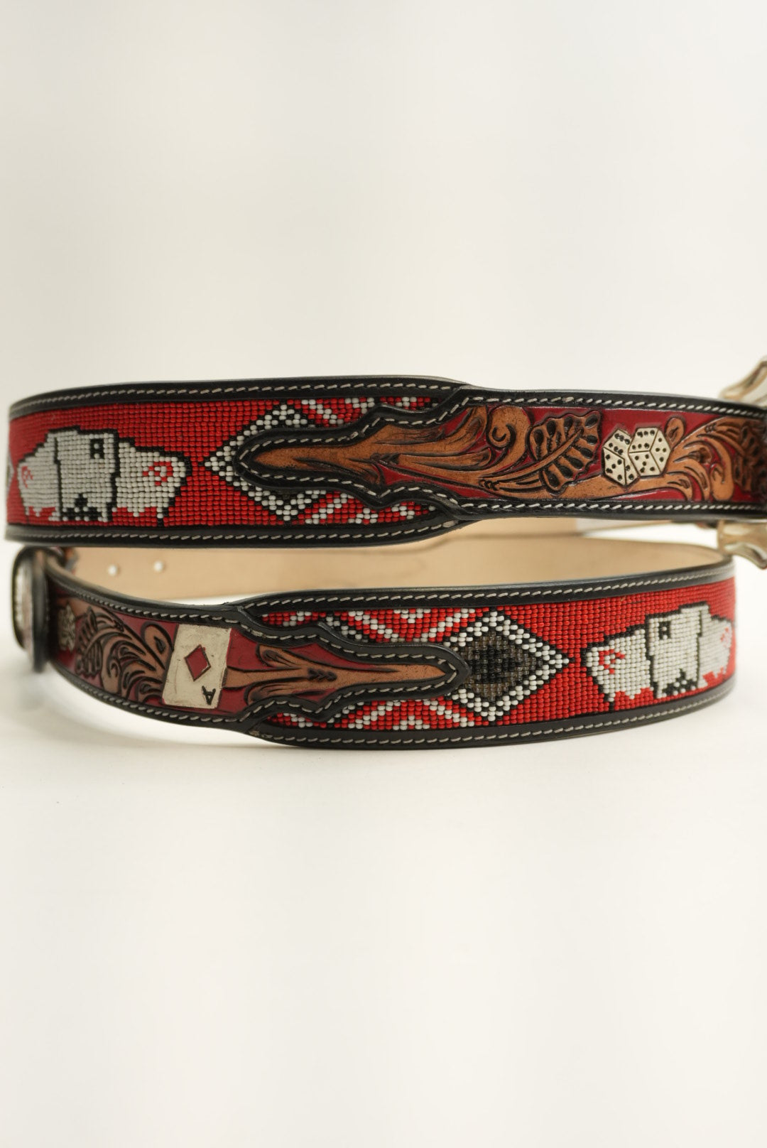 LA HERRADURA RED CASINO BELT NEW DESIGN