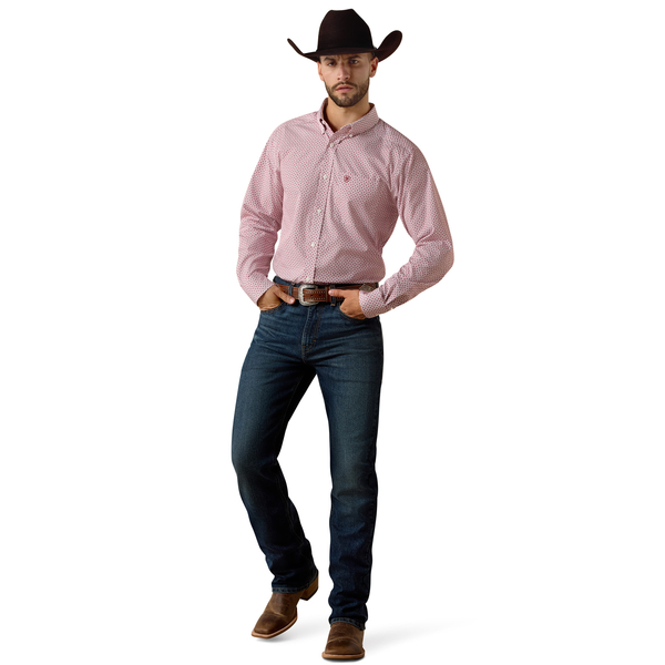 ARIAT MENS WF WILDE FTD LS SHRT RHUBARB LEAF PRINT 10073689