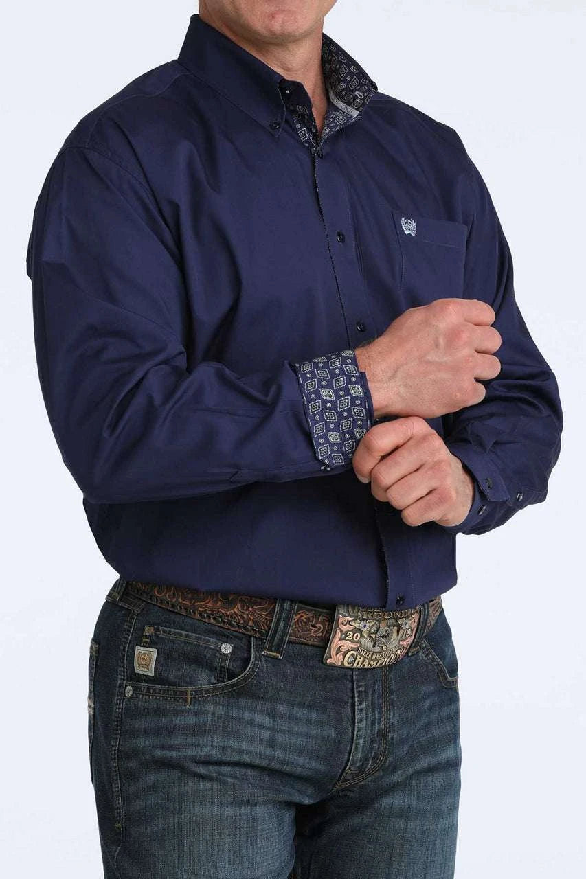 CINCH MENS LONG SLEEVE SHIRT BLUE MTW1106074 Laherradurawwnc.com