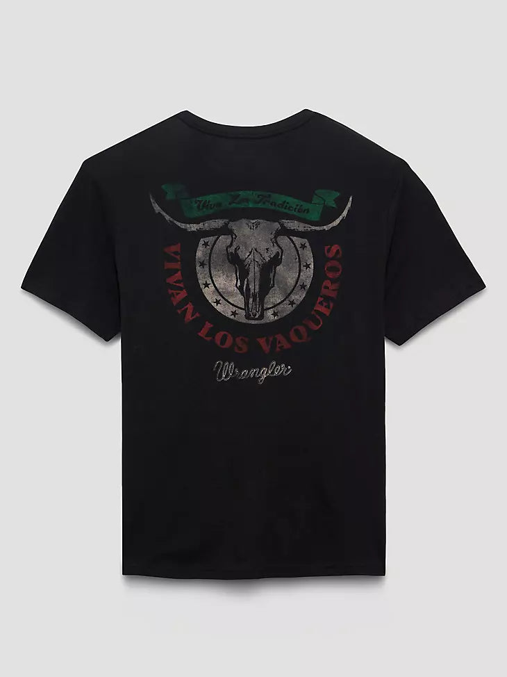 MEN'S WRANGLER VIVA LA TRADICIÓN BLACK GRAPHIC T-SHIRT 112375728