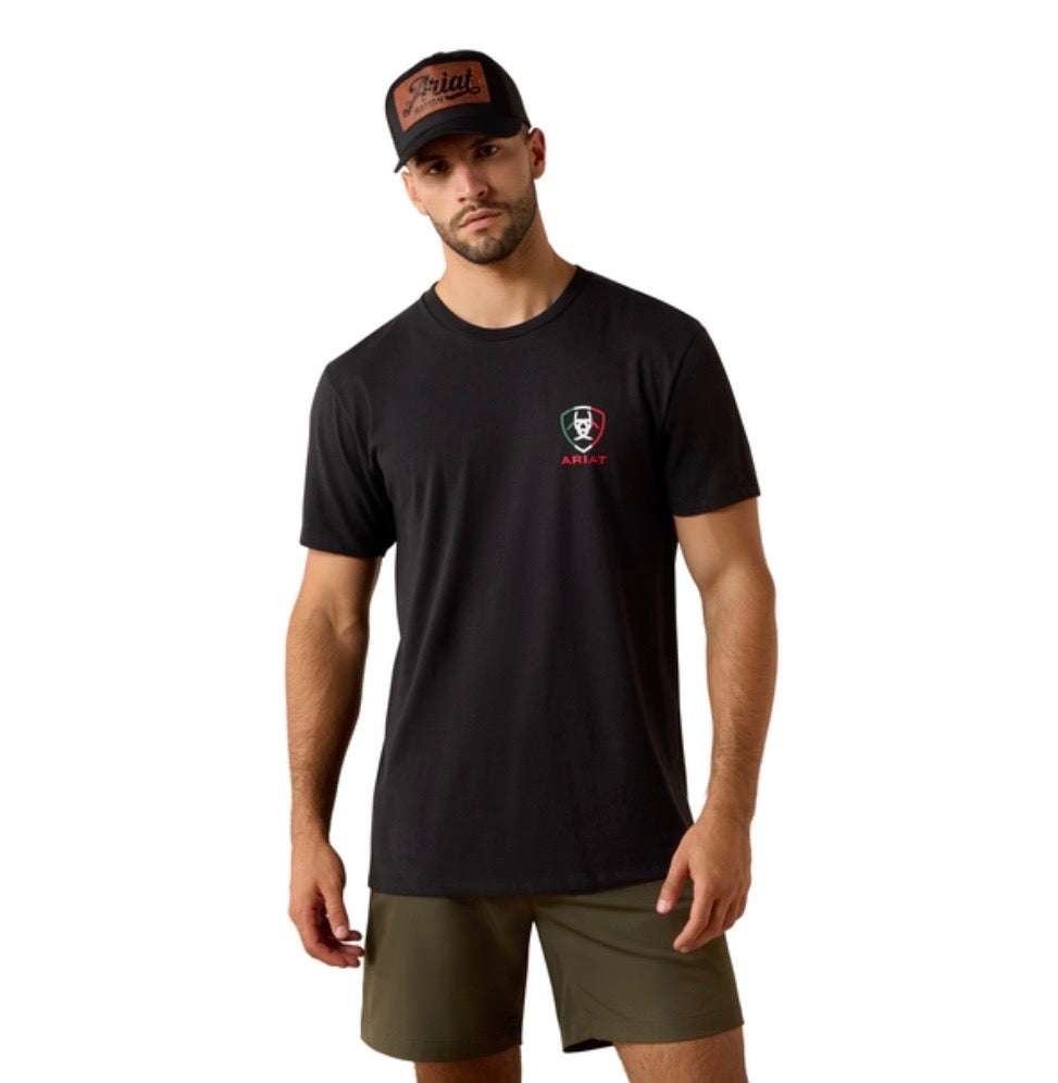ARIAT MEN T-SHIRT TRES HERRADURAS SS BLACK 10054357 Laherradurawwnc.com
