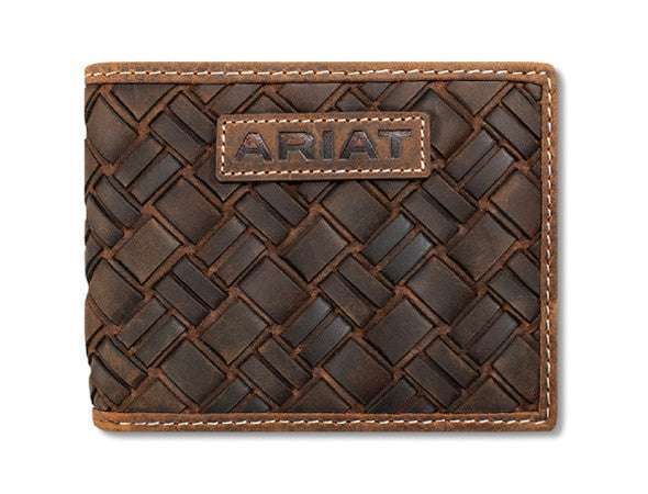 MENS ARIAT BROWN BI-FOLD WALLET-A3567744 Laherradurawwnc.com