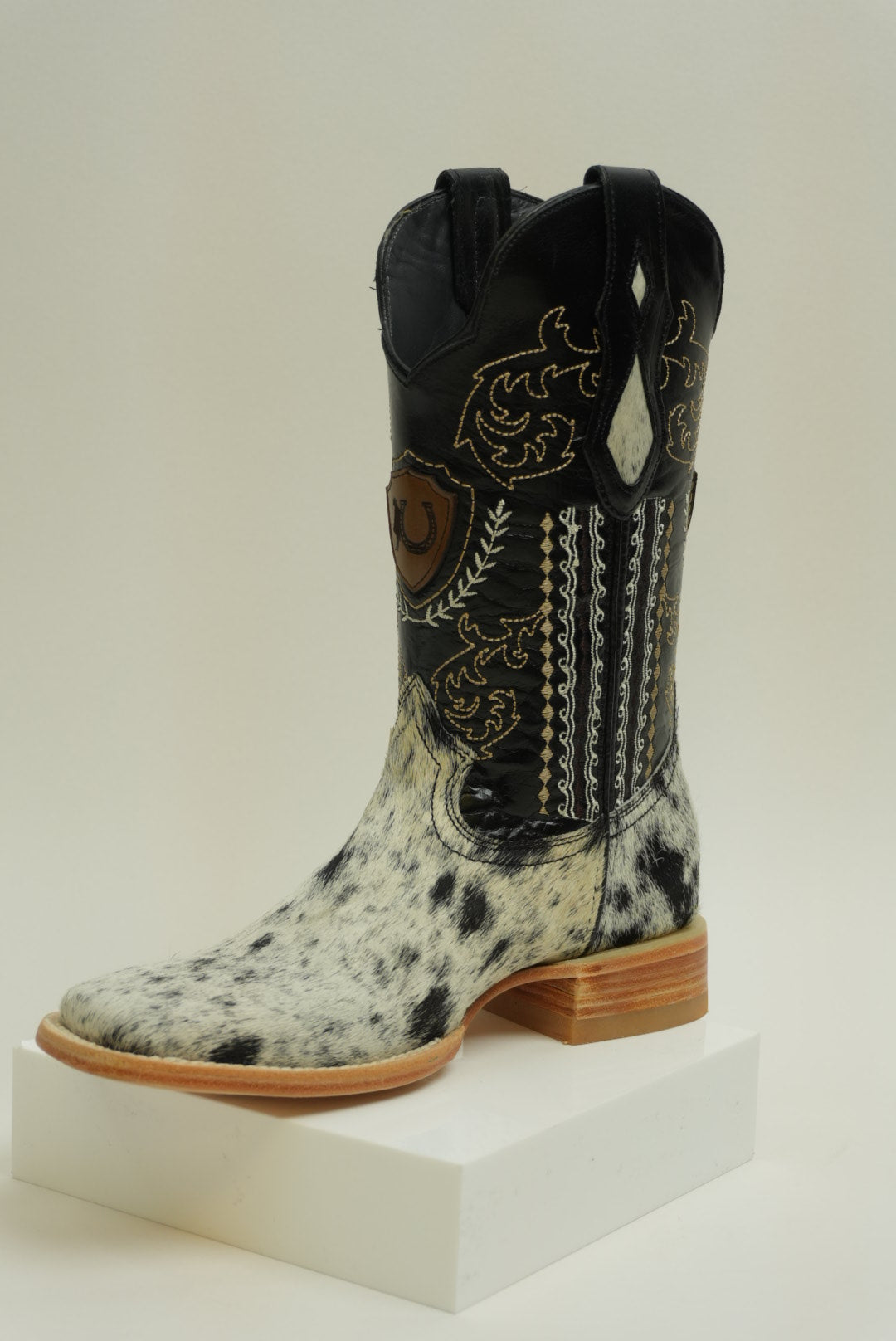 LA HERRADURA MENS COWHIDE DANIEL PELO PINTO NEGRO BARZA AC NAT BOOT (EVERY PAIR IS UNIQUE)