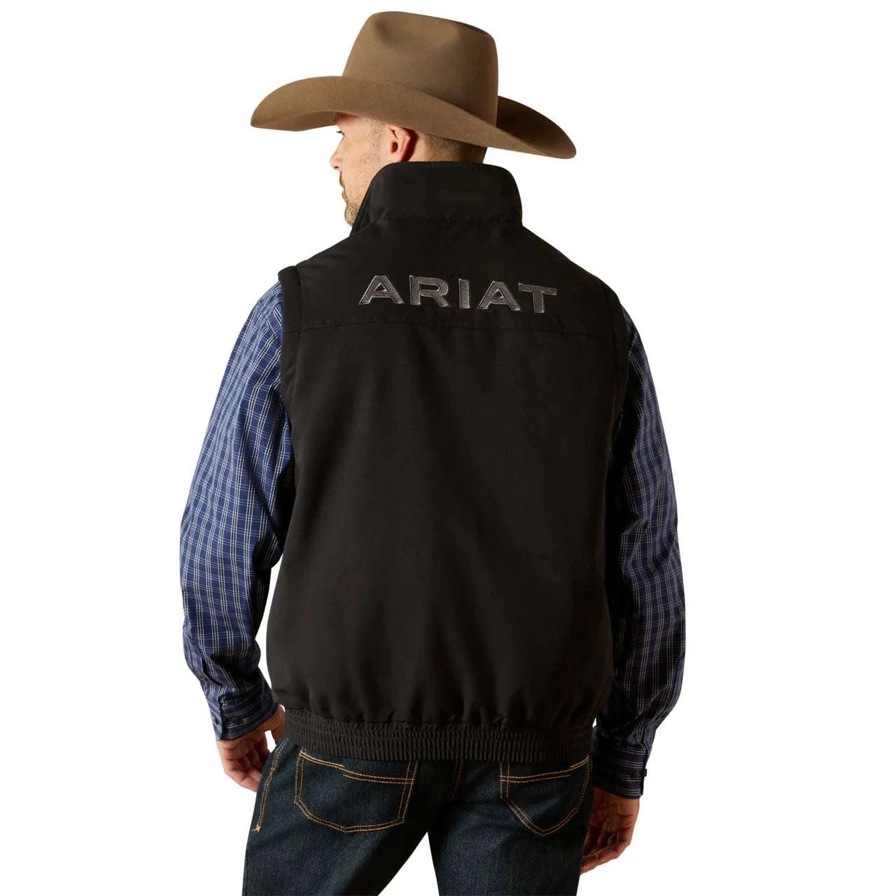 ARIAT MENS FIELD INSULATED BLACK ZIP VEST 10062517 Laherradurawwnc.com