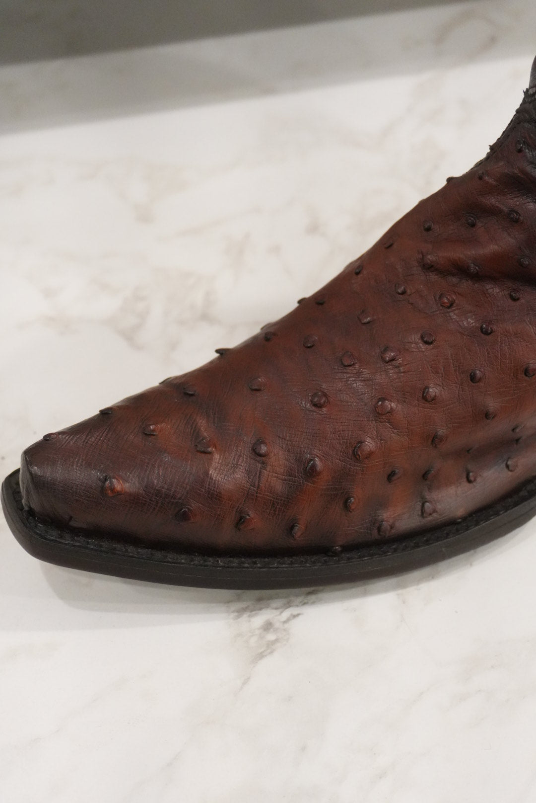 CUADRA BOTA DE AVESTRUZ MORONI CASTAÑO 2B10A1 SNIP TOE