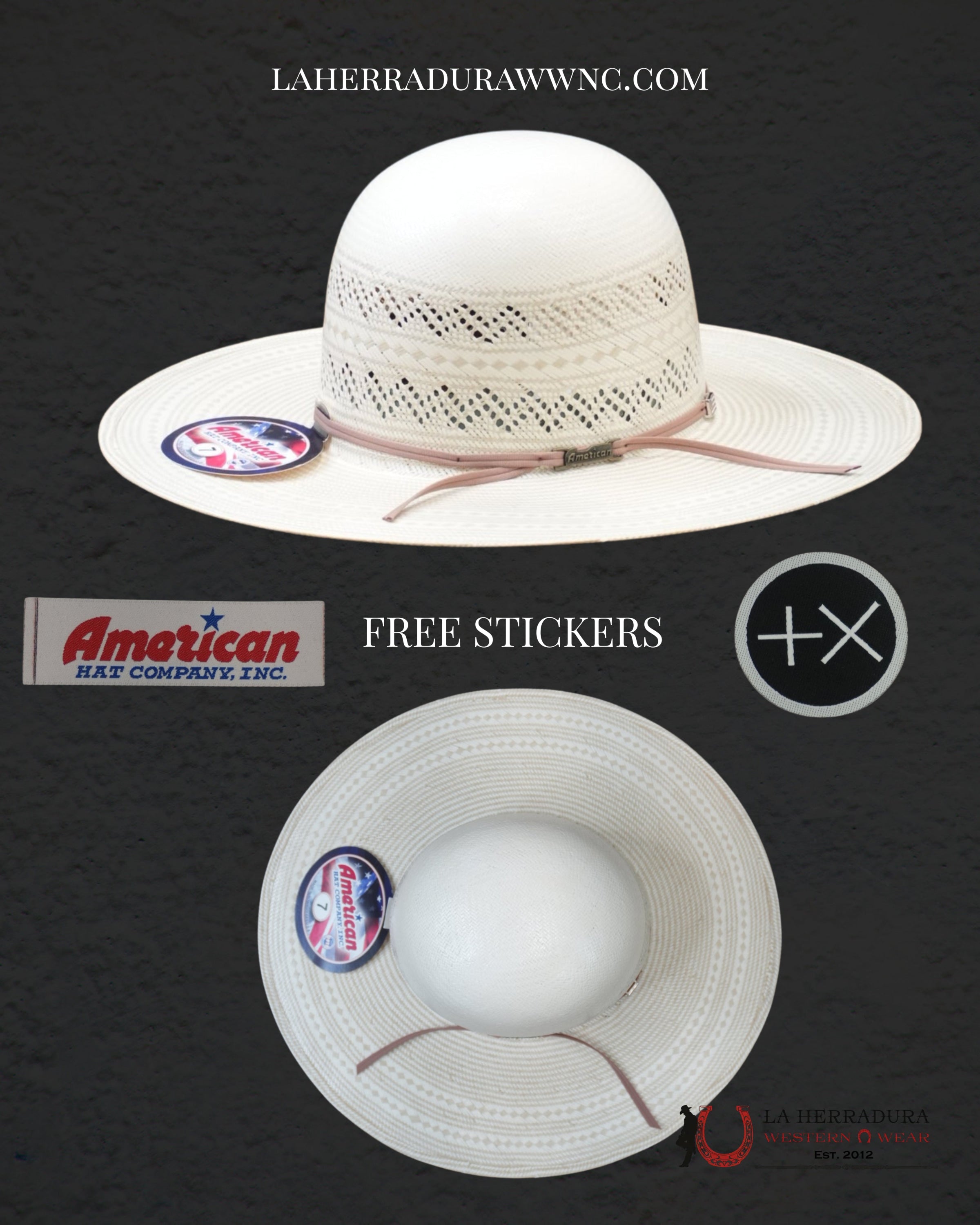 AMERICAN HAT OPEN CROWN STRAW HAT STYLE 6900 TEJANA