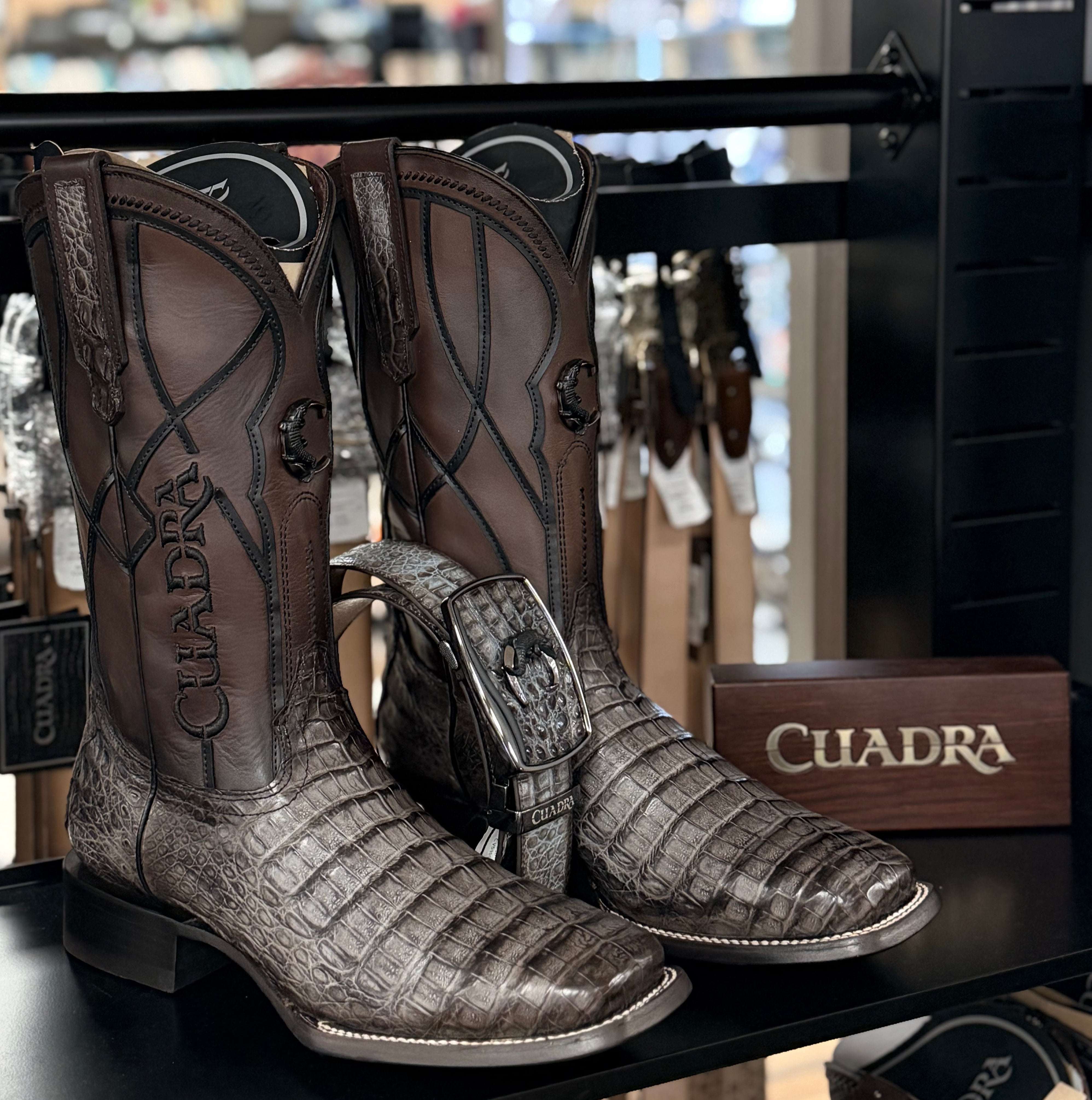CUADRA BOOTS FUSCUS LOMO BELLY STRAUSS GRIS SQUARE TOE CC353 Laherradurawwnc.com