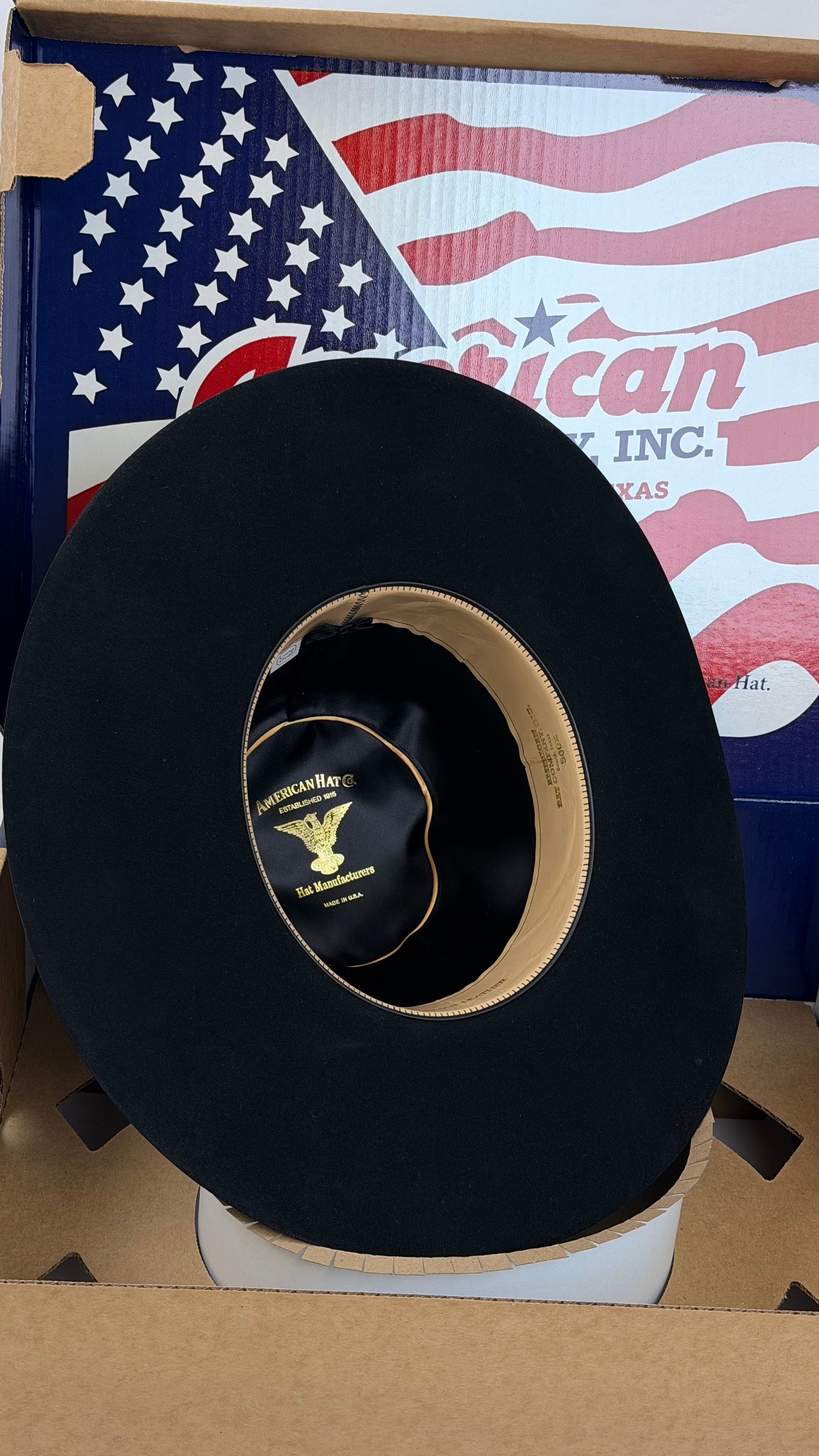 40X American Felt Hat Black Open Crown