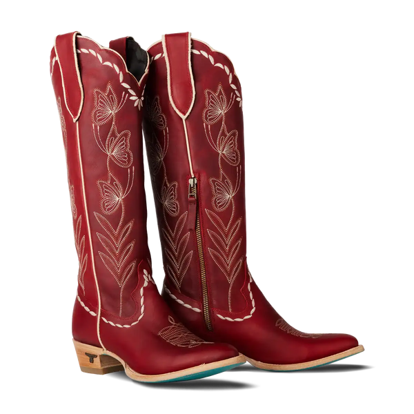 BOTA LEXINGTON PARA MUJER LANE PIEL DE ANTE BURDEOS PUNTA REDONDA LB5024A