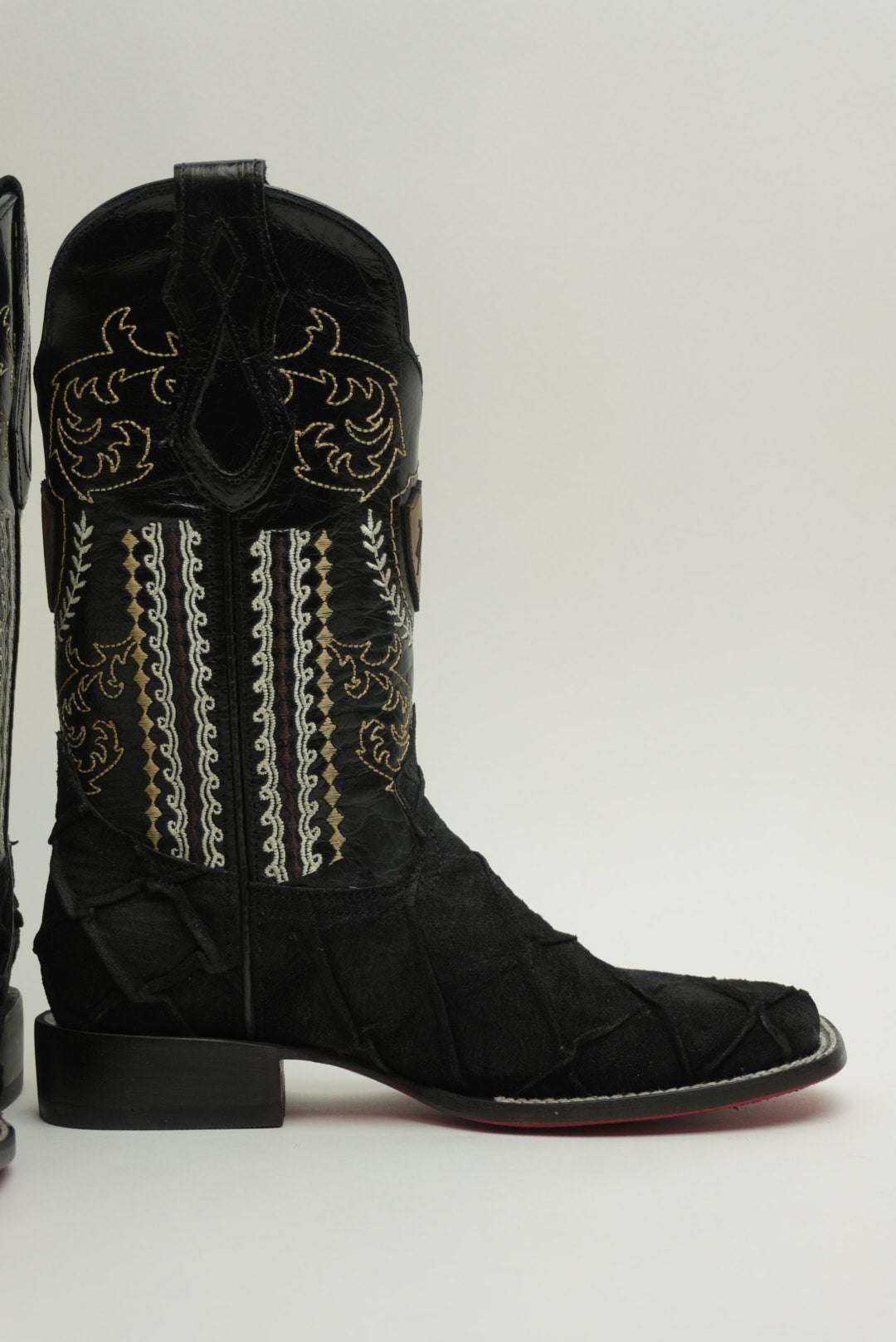 LA HERRADURA MENS DANIEL PIRARUCU DOBLILLADO GAM NEGRO RED BOTTOM SQUARE TOE BOOT Laherradurawwnc.com