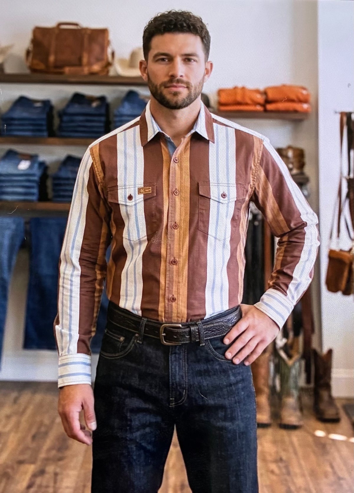 MENS ZT NOXX x KIMES RANCH LONG SLEEVE BUTTON UP DARK-BRN - SHIRT