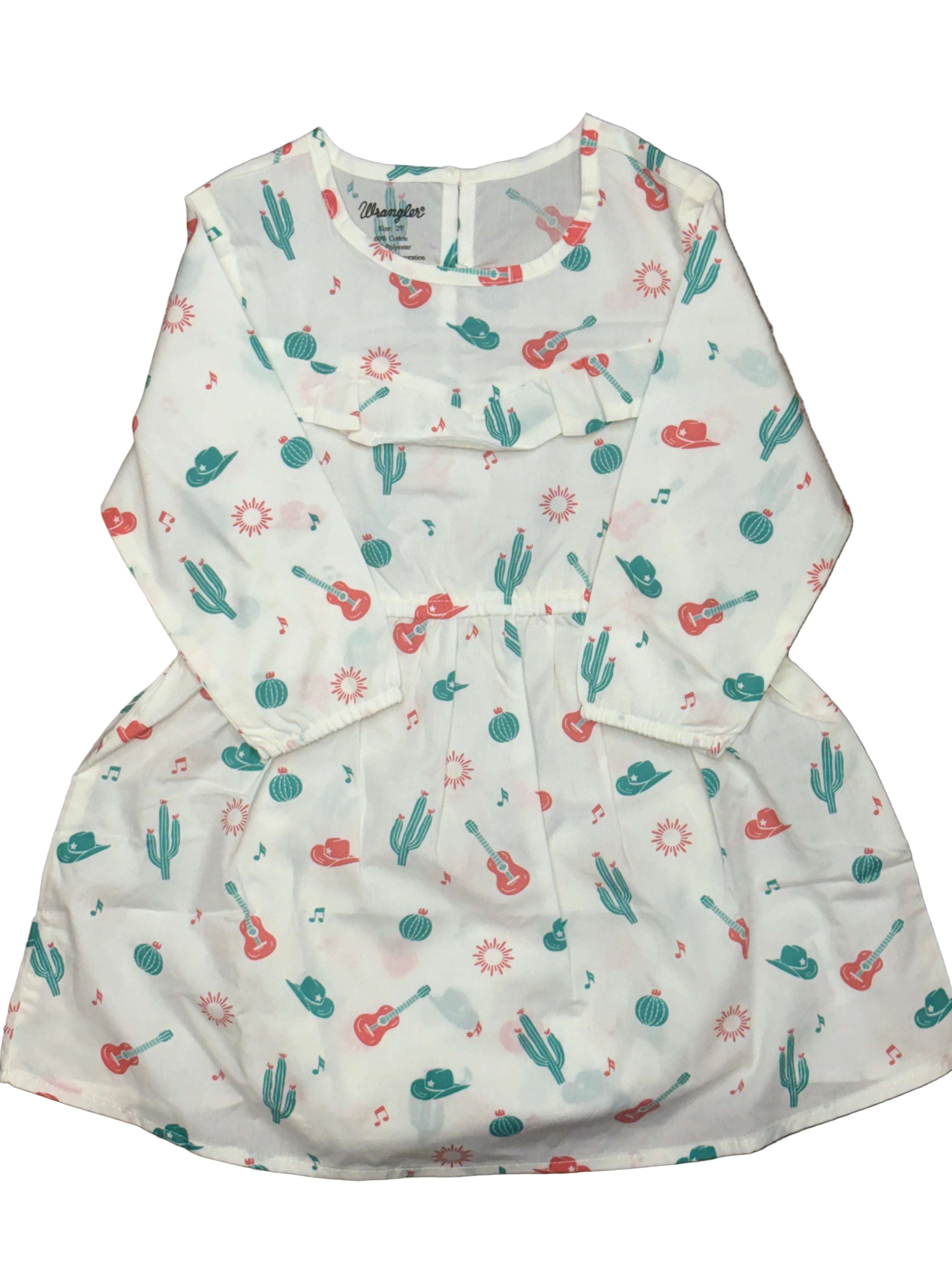 WRANGLER BABY BODY DRESS WHITE WITH CACTUS 112374989 Laherradurawwnc.com