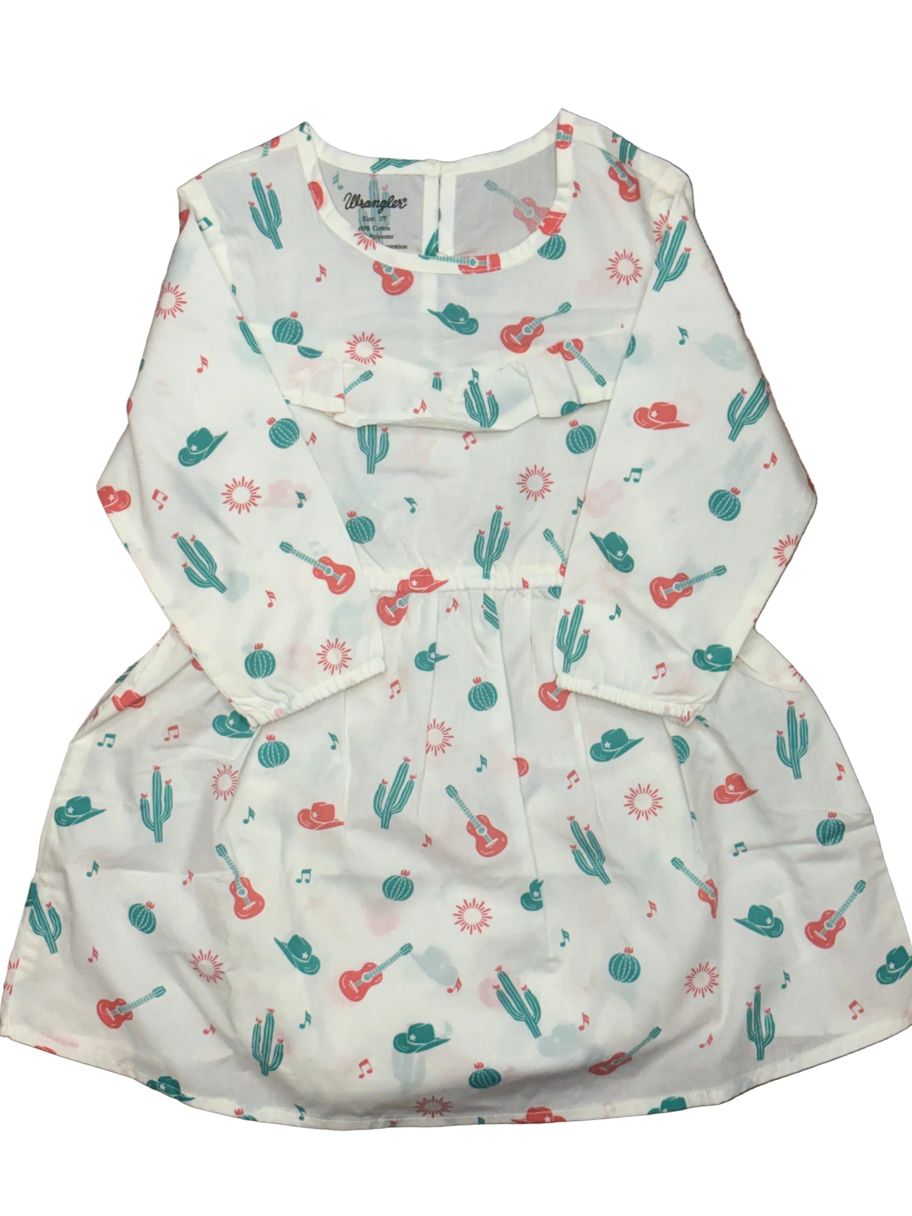 WRANGLER BABY BODY DRESS WHITE WITH CACTUS 112374989