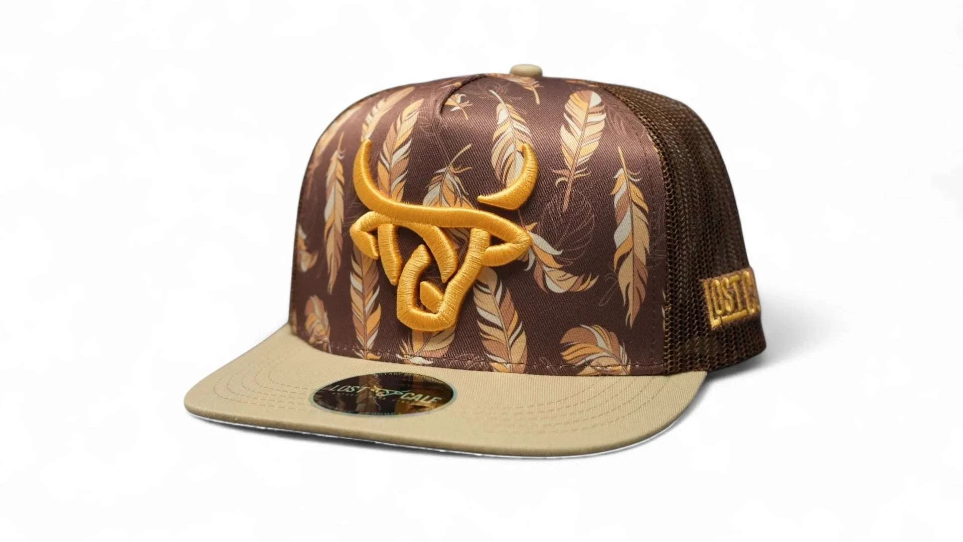 LOST CALF CAP BROWN with GOLD 200.8 Laherradurawwnc.com