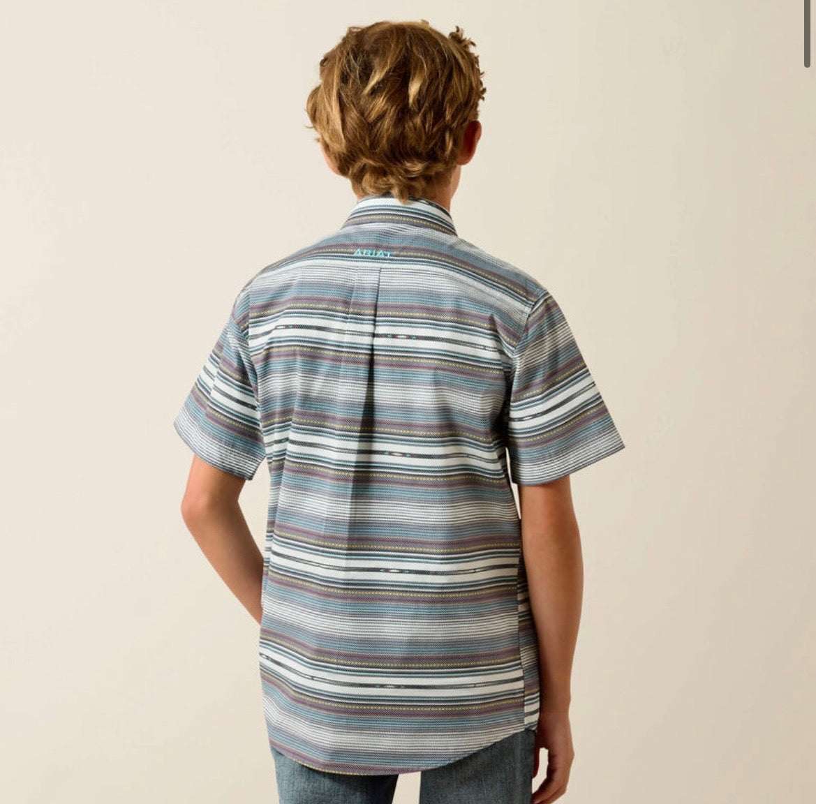ARIAT KIDS SHIRT- BOYS EXCALIBUR SERAPE STRIPE 10071621 Laherradurawwnc.com
