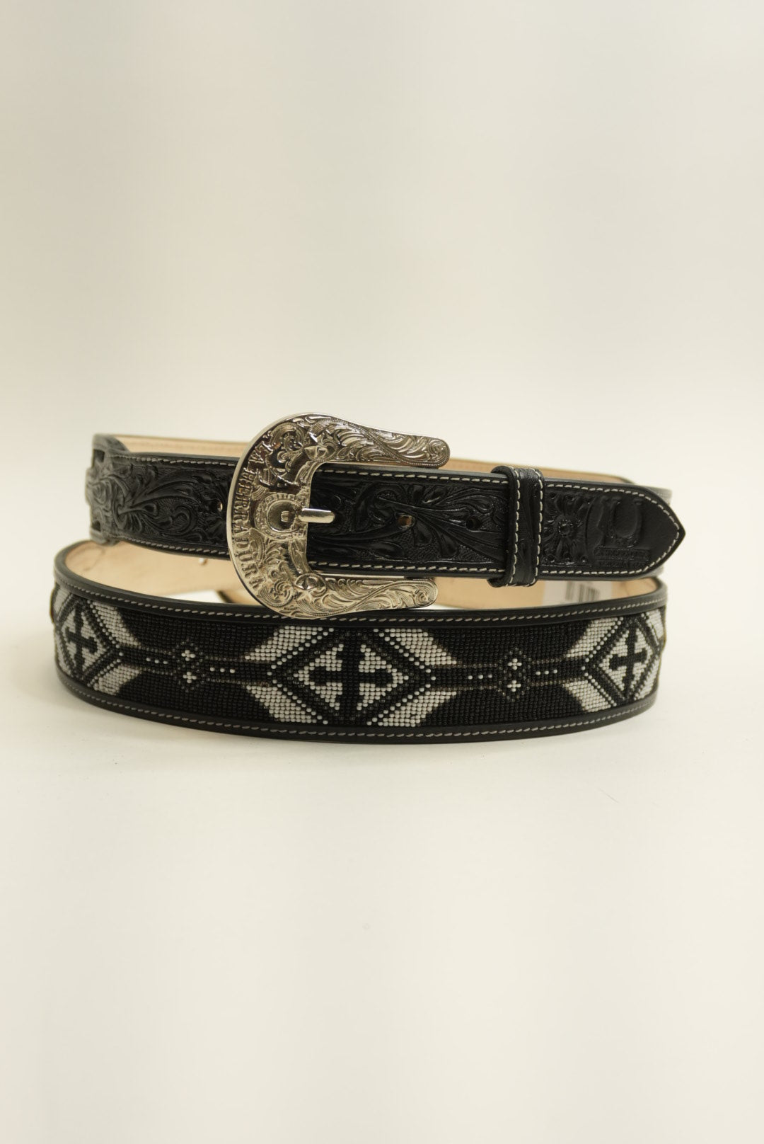 LA HERRADURA BELT AZTEC BLACK/WHITE NEW DESIGN