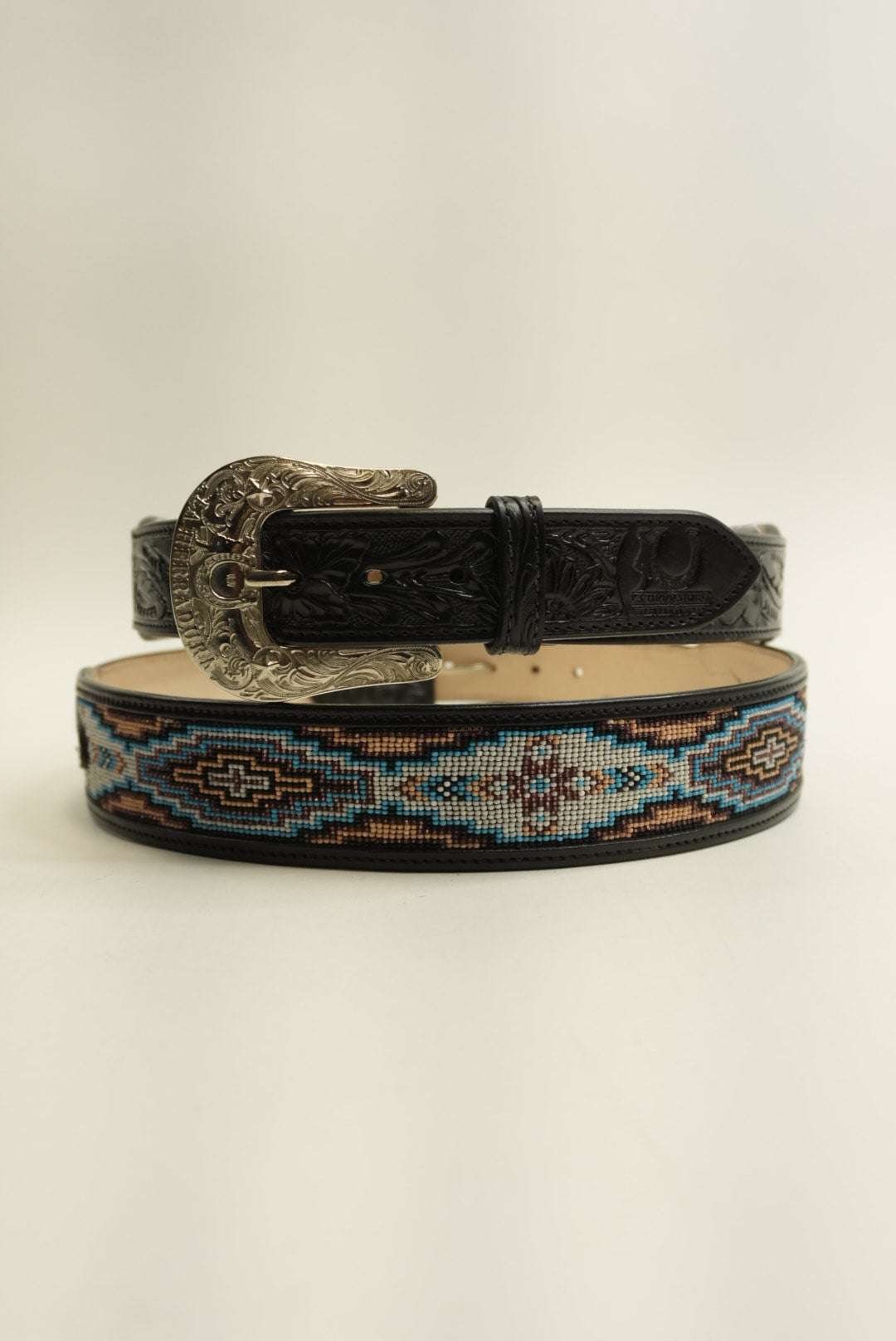 LA HERRADURA BELT AZTEC BLACK/ BLUE WITH WHITE NEW DESIGN Laherradurawwnc.com