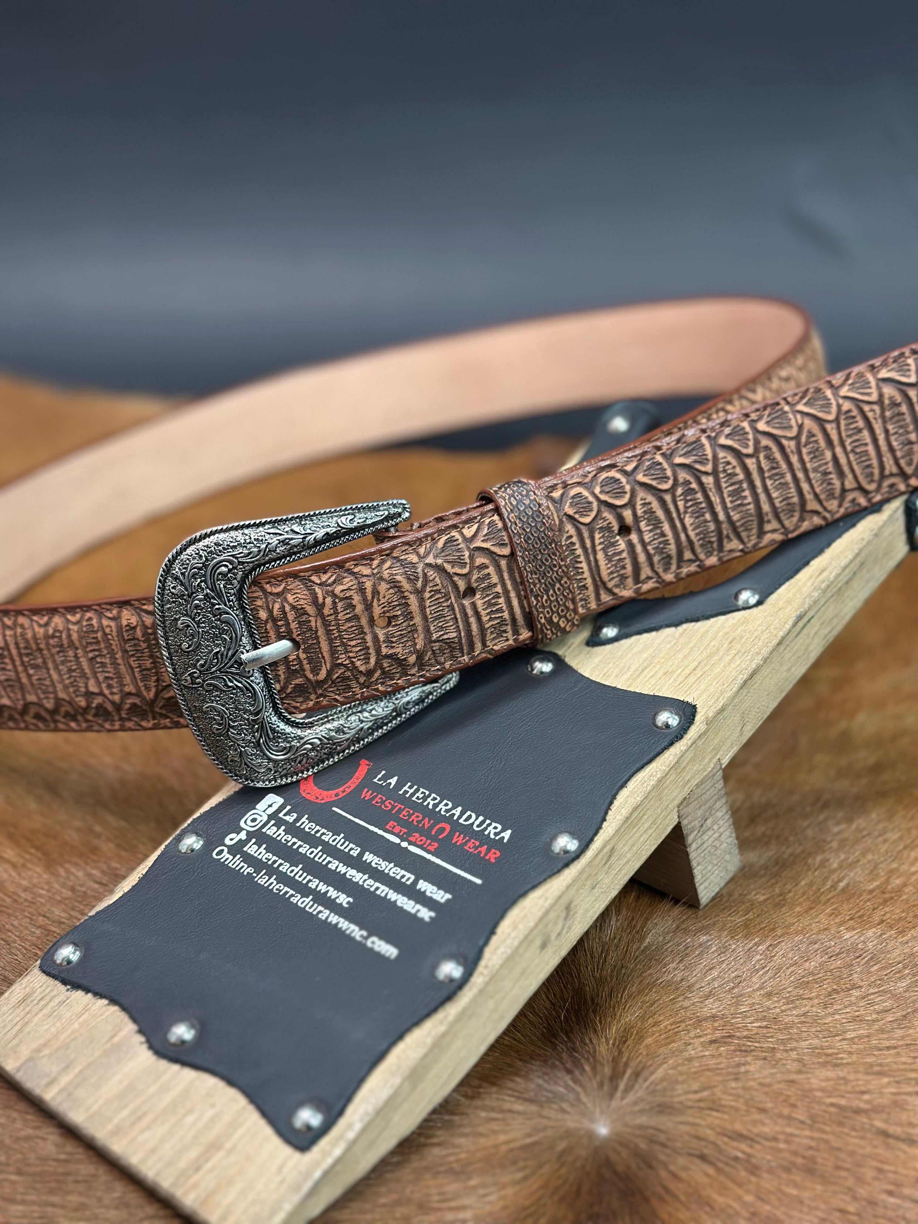 RAFAGA EXOTIC PYTHON ORANGE TAN UNISEX BELT