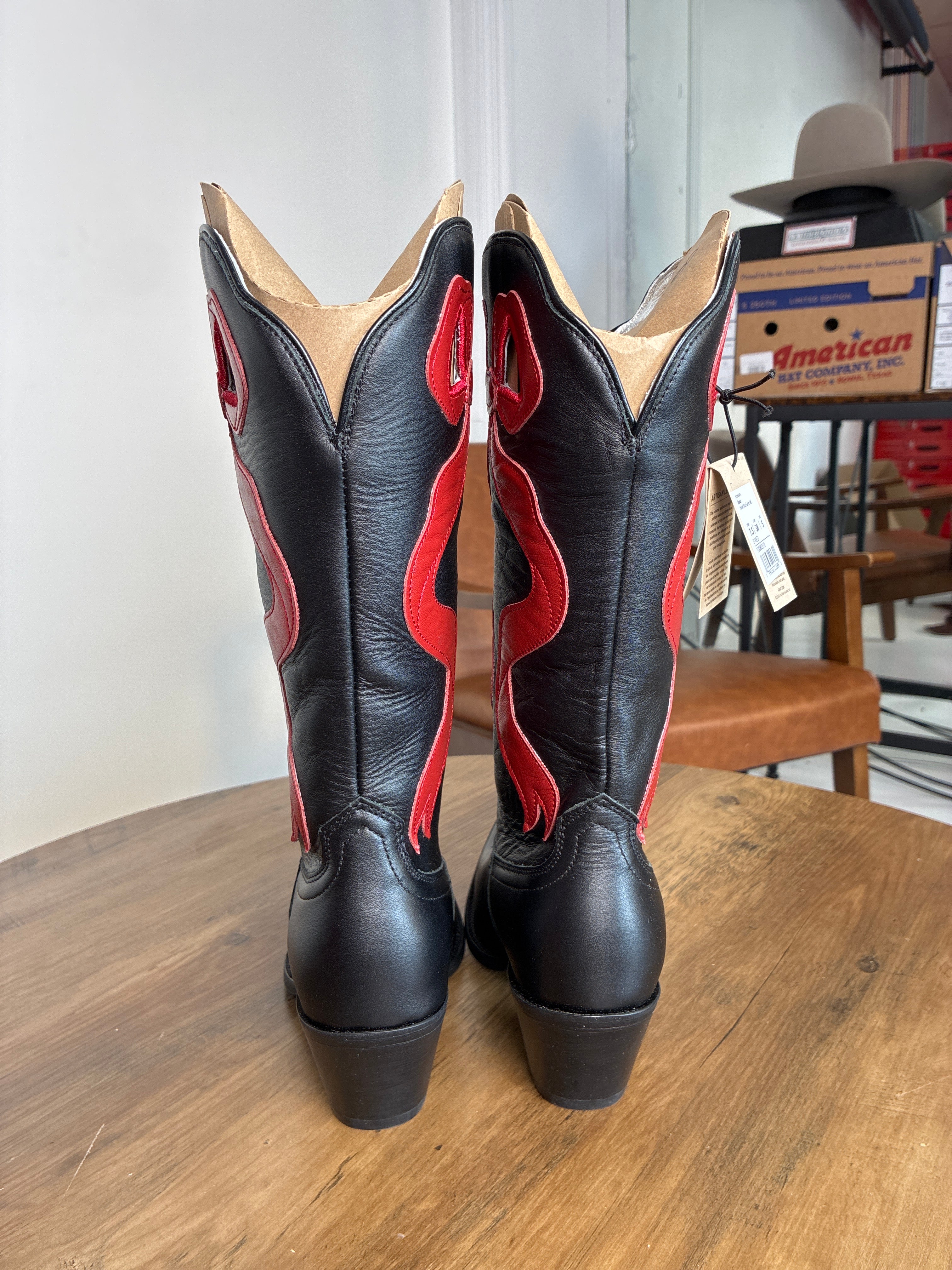 ARIAT Botas para mujer Beaux Inkwell Negro/Rojo granate 10080310