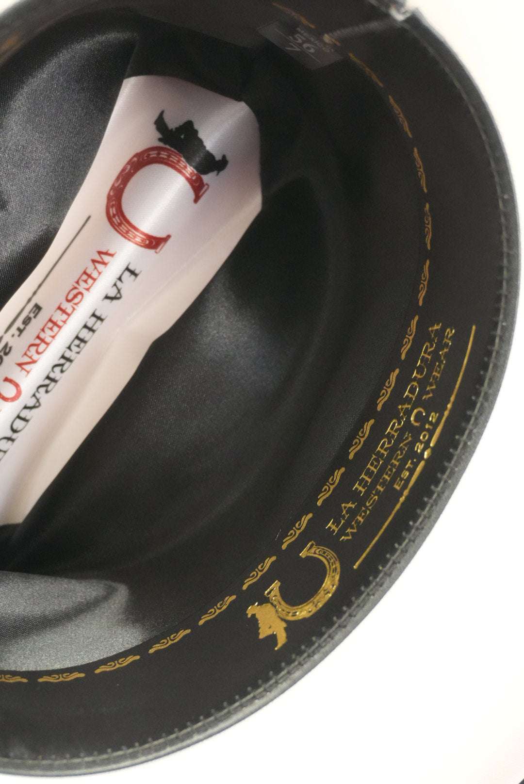 LA HERRADURA 5000X AVESTRUZ NEGRO COPA CHICA BRIM 3 1/2 ESTILO SINALOA Laherradurawwnc.com