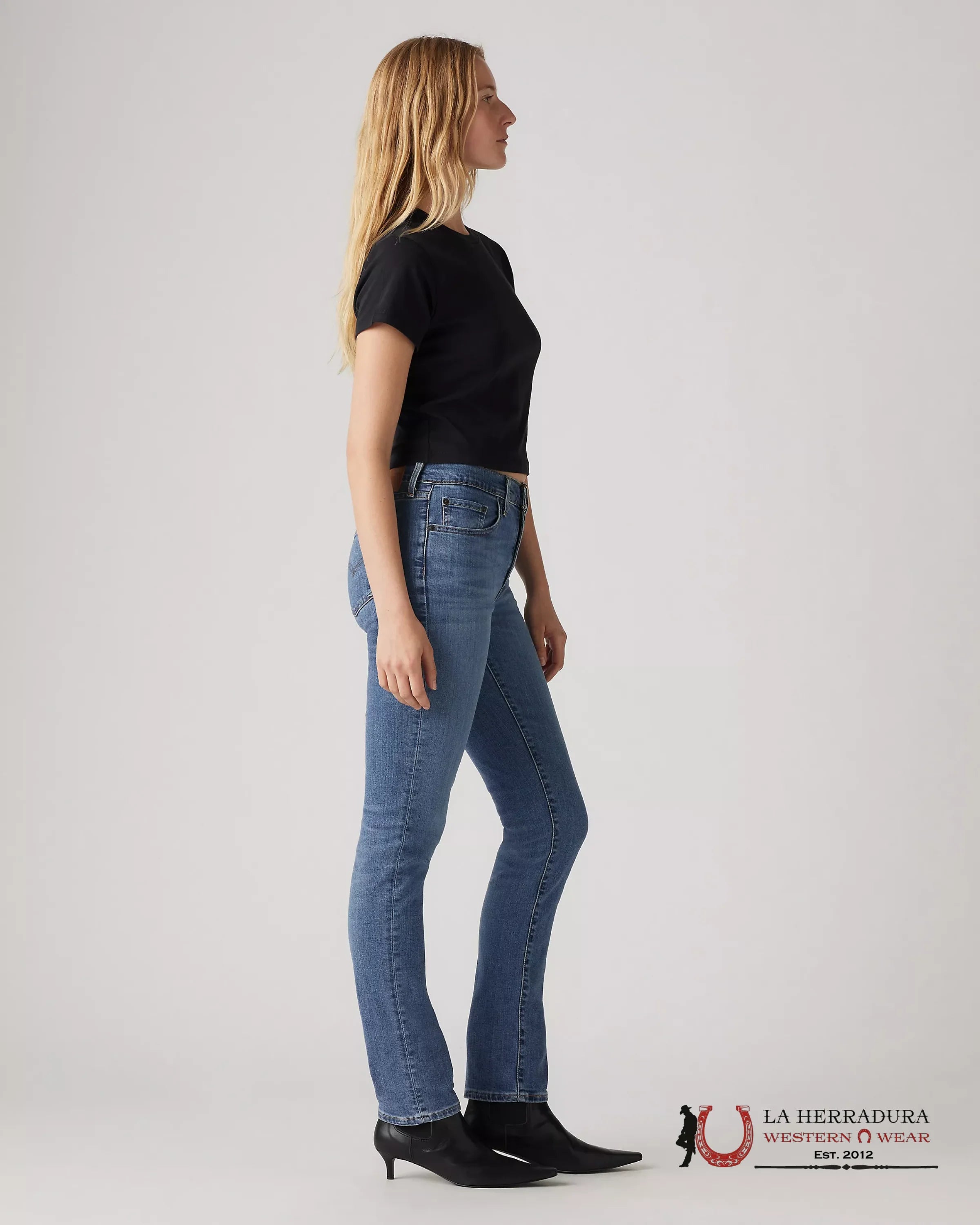 724 High Rise Slim Straight Women’s Jeans - Blue Wave - Medium Wash - 0238 LEVIS JEANS