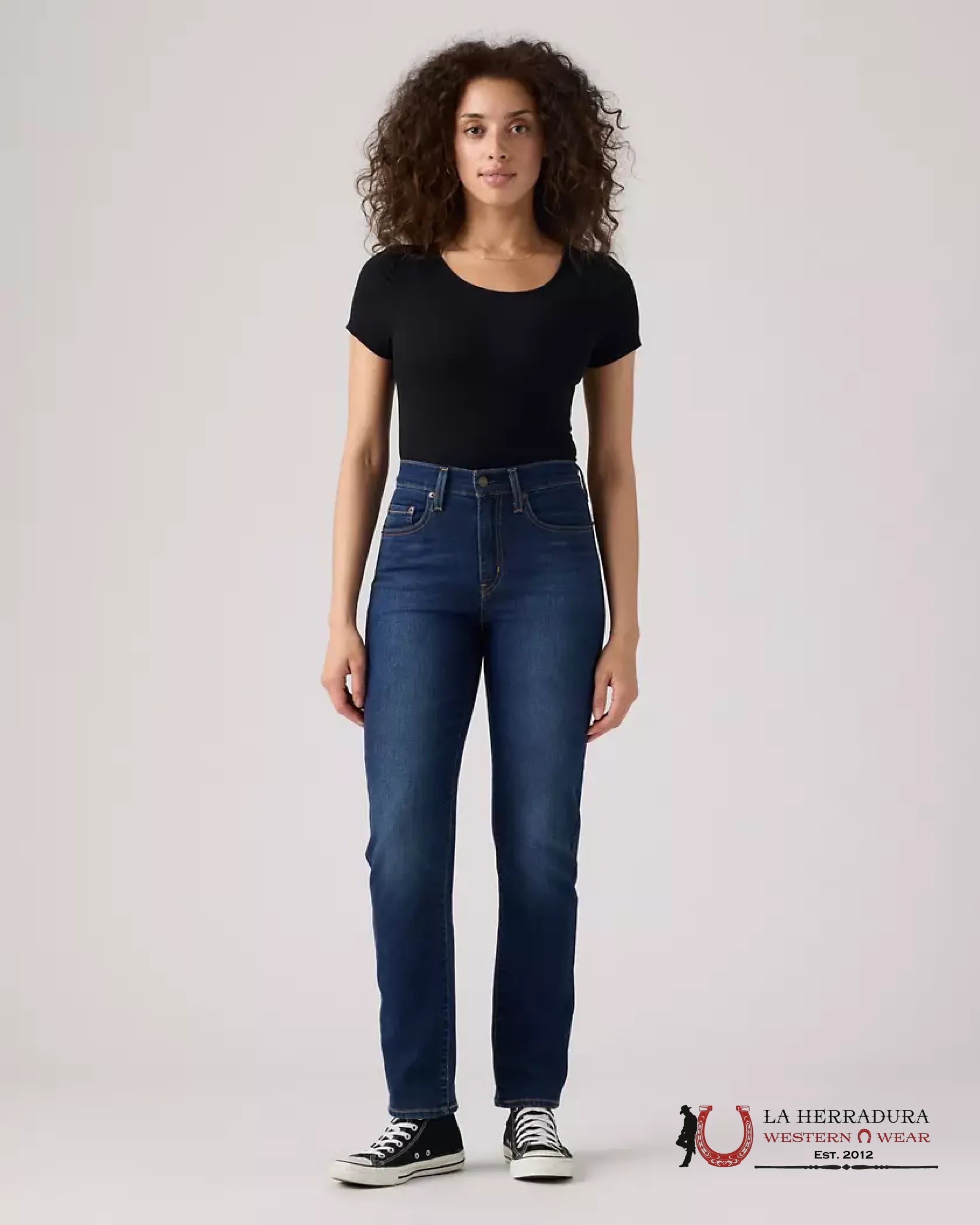 724 High Rise Straight Women’s Jeans - Chelsea Carbon Glow - Dark Wash - 0011 LEVIS JEANS