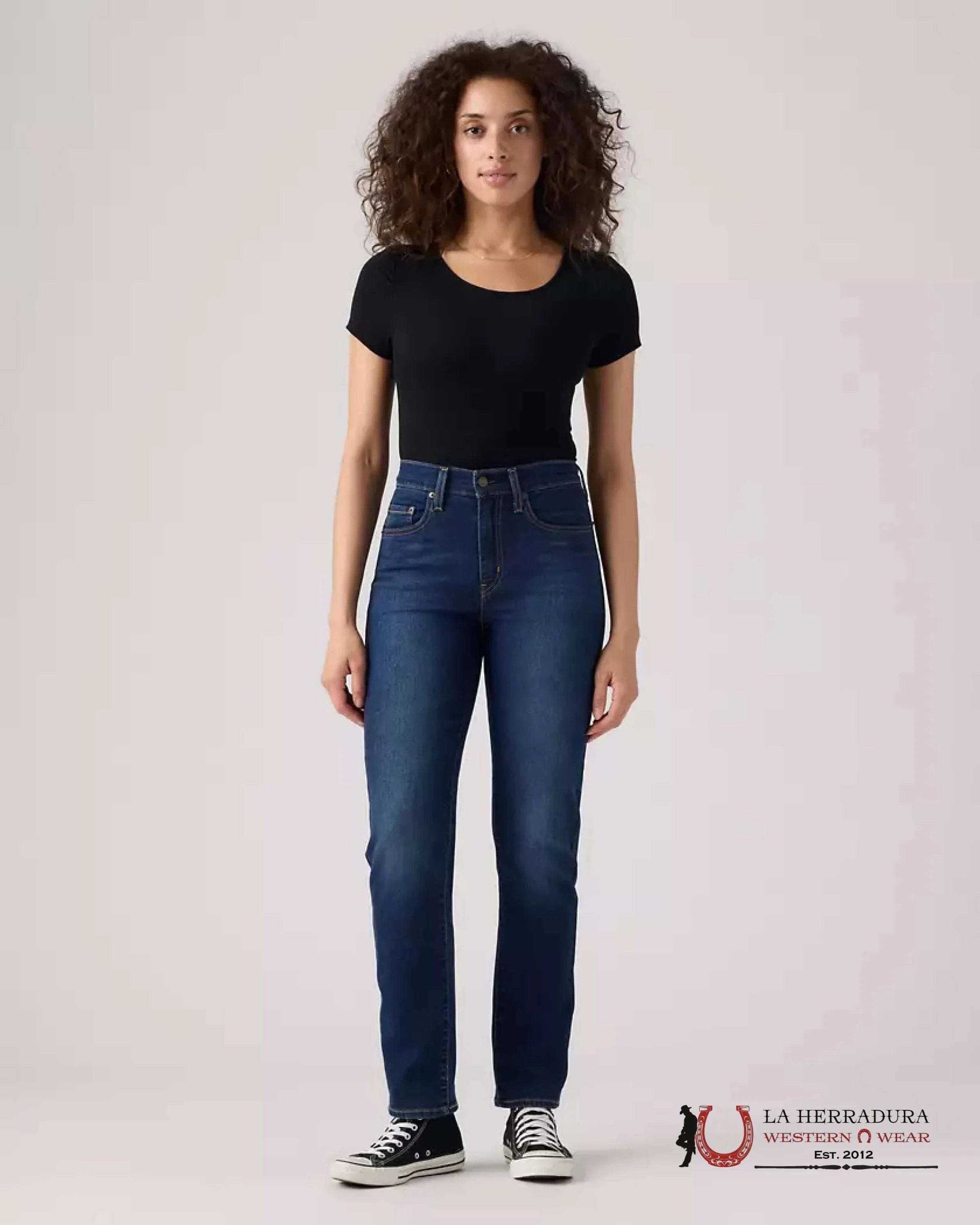 724 High Rise Straight Women’s Jeans - Chelsea Carbon Glow - Dark Wash - 0011 LEVIS JEANS