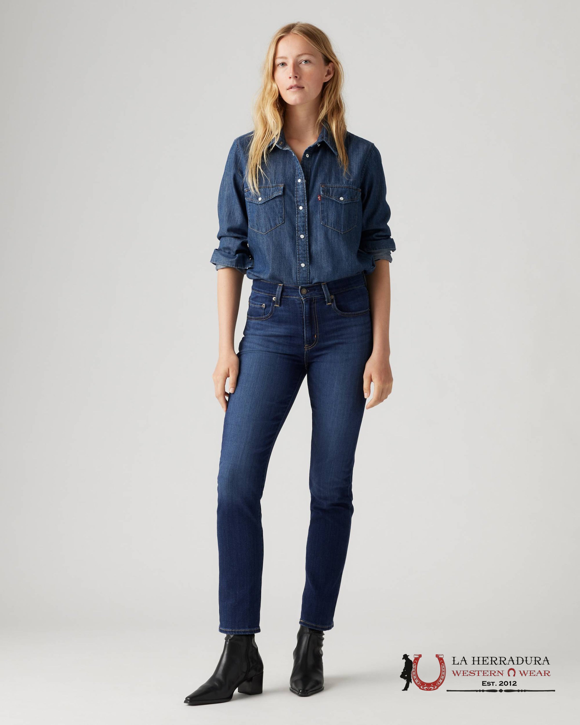 724 High Rise Straight Women’s Jeans - DARK WASH LEVIS JEANS