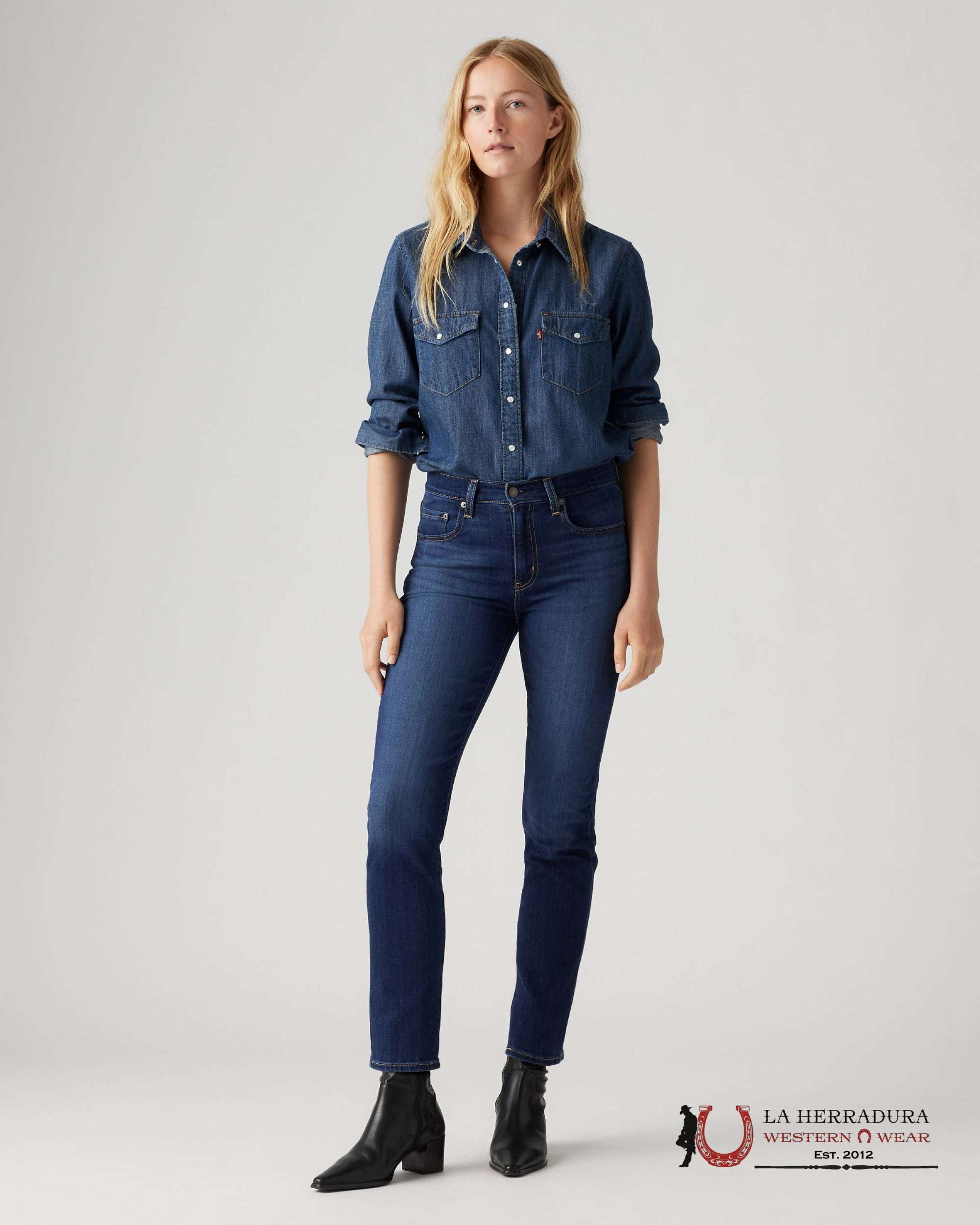 724 High Rise Straight Women’s Jeans - DARK WASH LEVIS JEANS