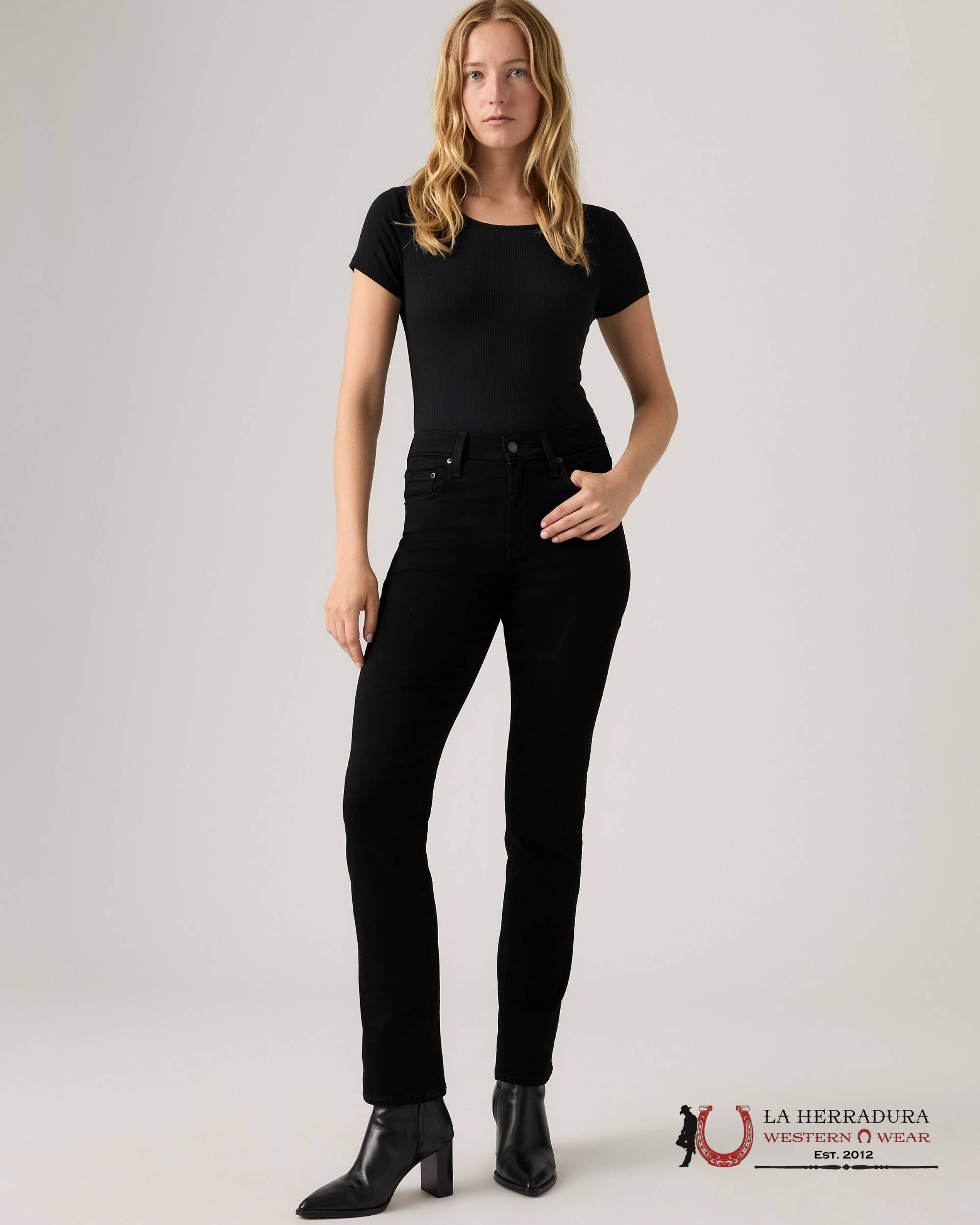 724 High Rise Straight Women’s Jeans - MIDNIGHT GAZE Glow - black LEVIS JEANS