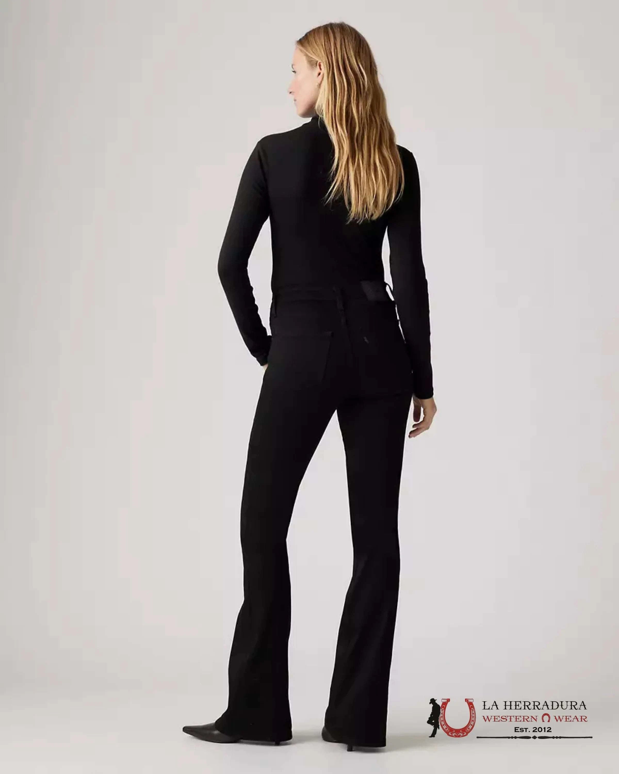 726 High Rise Flare Women’s Jeans - Soft Black - 0007 LEVIS JEANS
