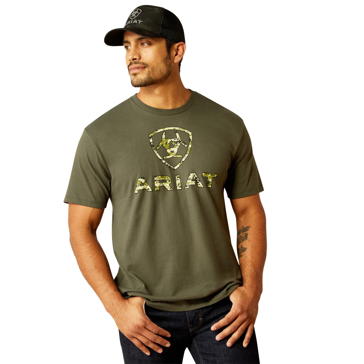 ARIAT MEN T-SHIRT LIBERTY USA DIGI CAMO GREEN 10054177