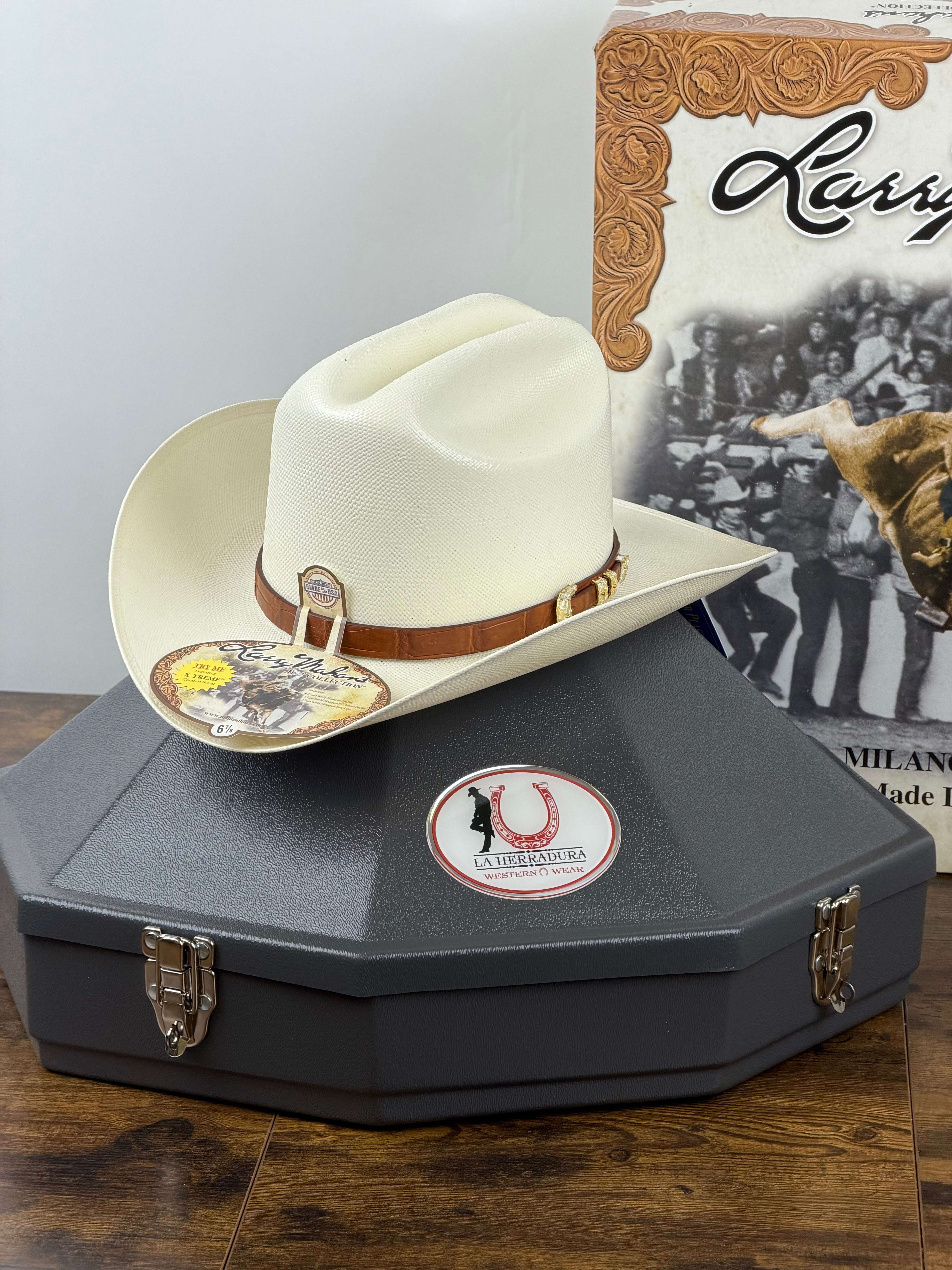 LARRY MAHAN 1000X EL MEJOR COGNC 3 1/2’ STRAW HAT Laherradurawwnc.com