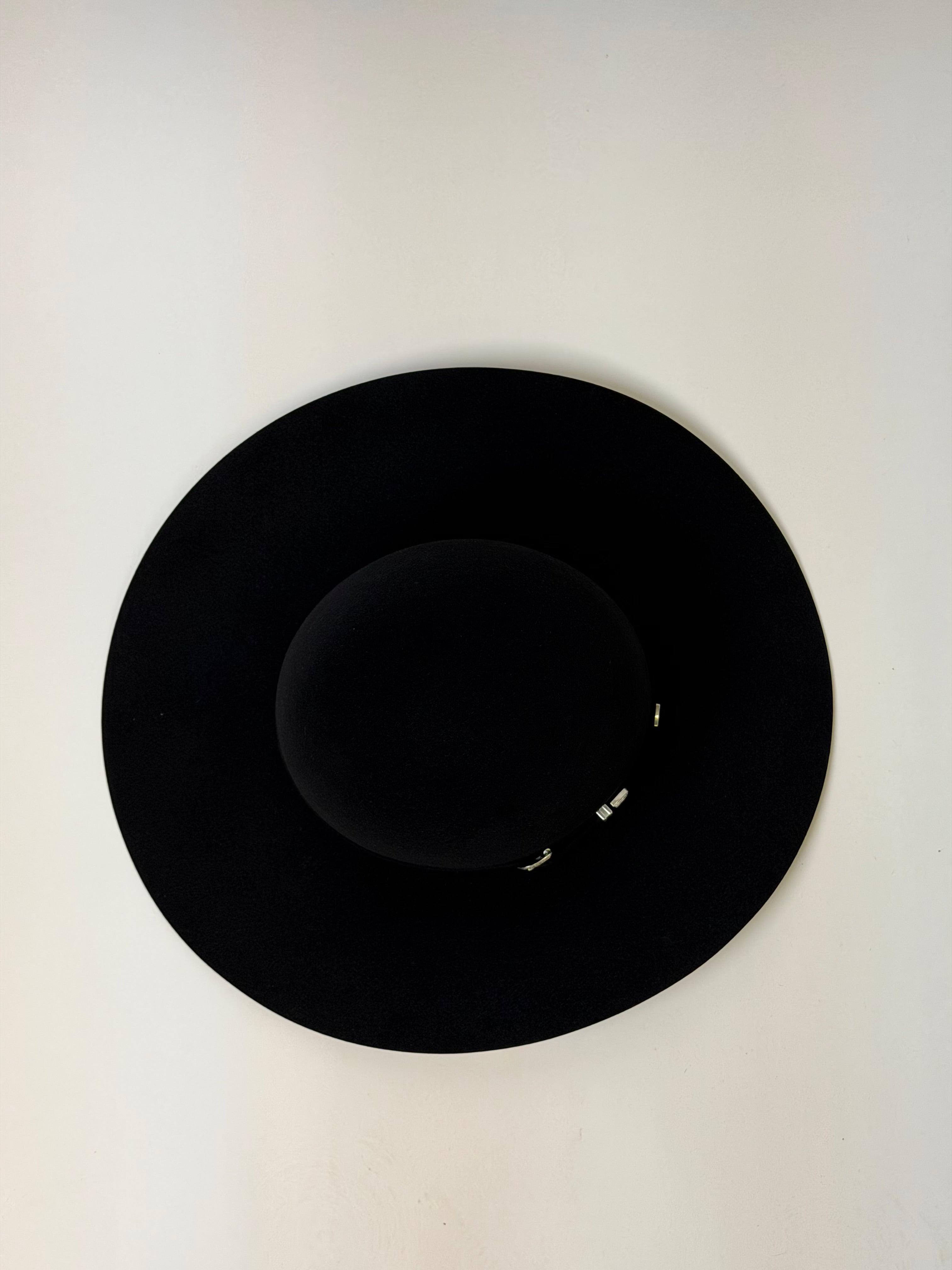 7X American Felt Hat Black Open Crown