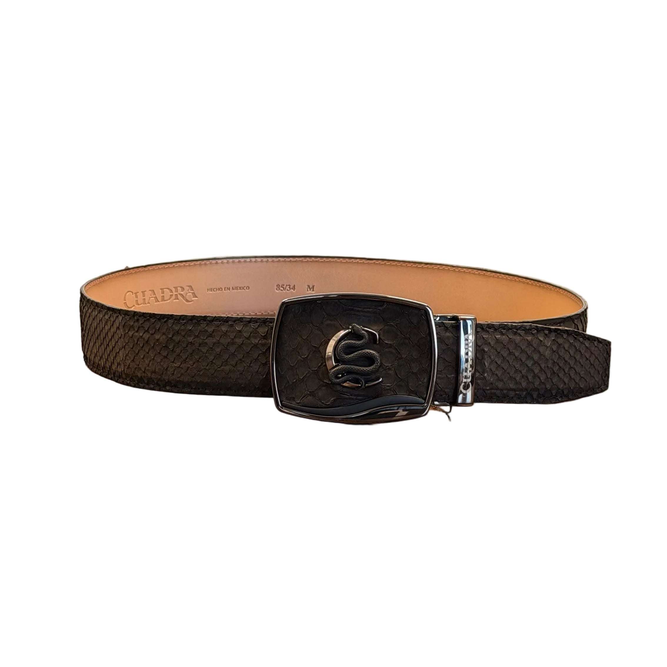 CUADRA MEN PYTHON BACK NUBUCK CAFE BELT BC484 Laherradurawwnc.com