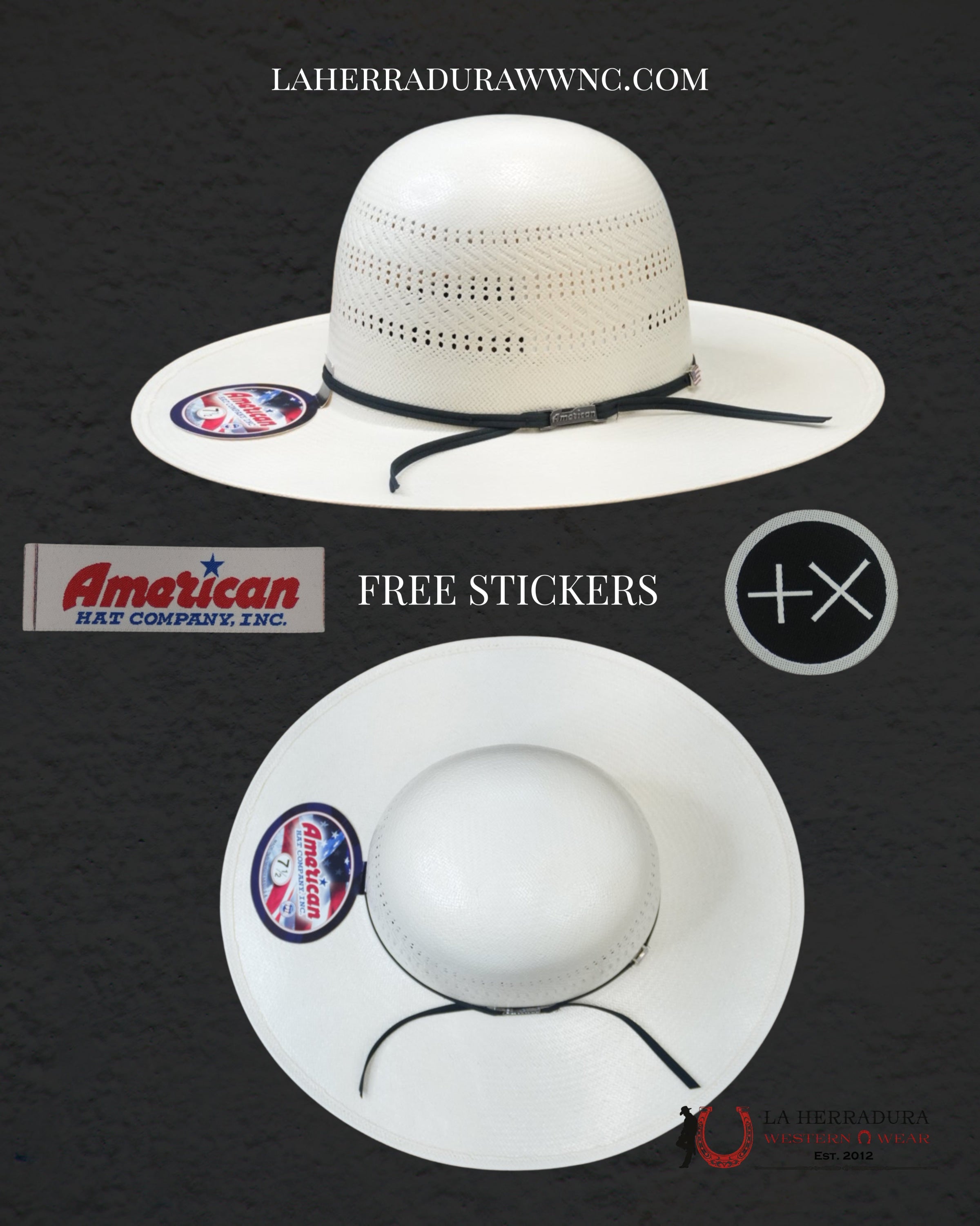 AMERICAN HAT OPEN CROWN STRAW HAT STYLE 7400 TEJANA